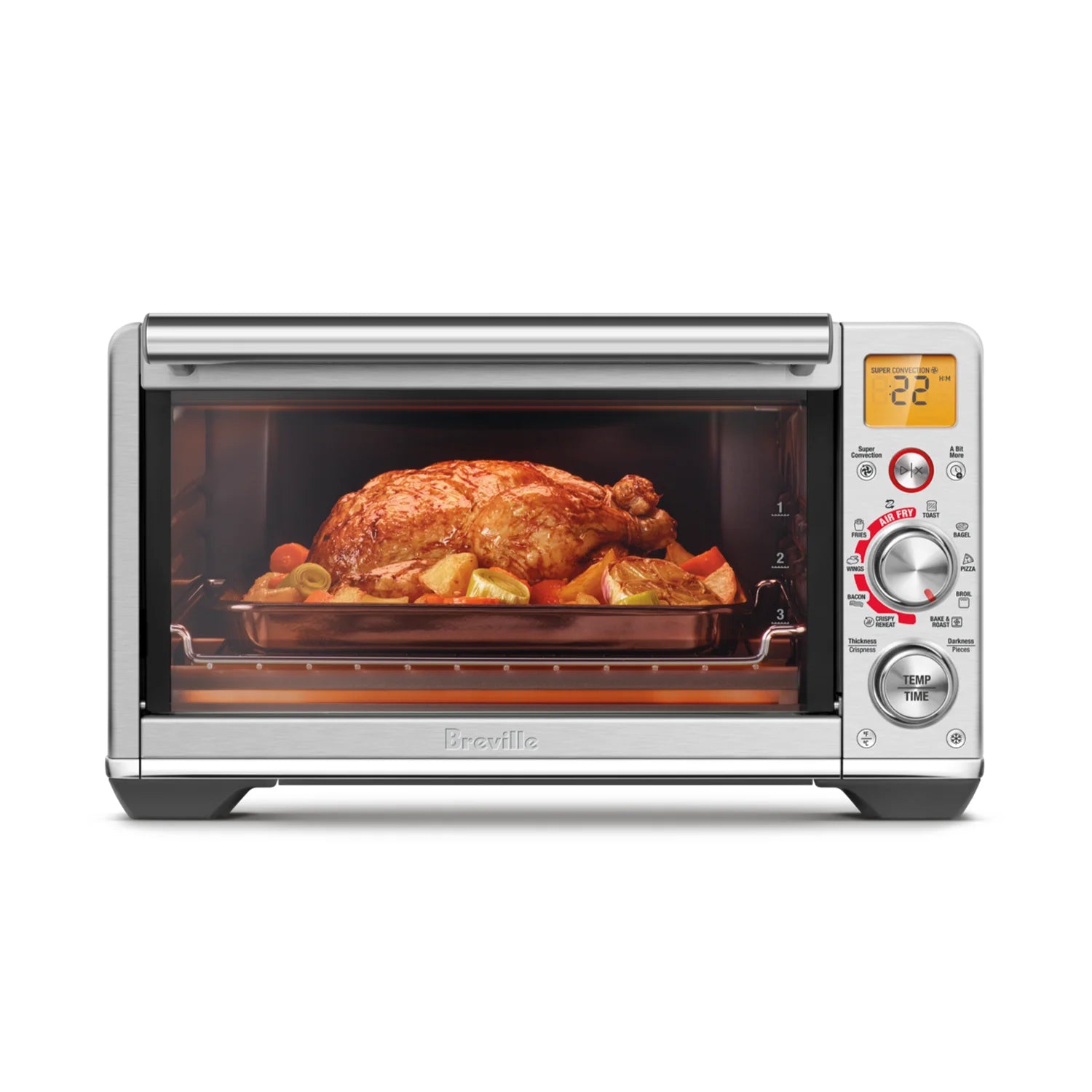 Breville Smart Oven Air Fryer Compact - 12L Capacity, Stainless Steel Countertop Convection Oven with 10 Cooking Functions (BOV680BSS1BUC1) - Perfect for Small Kitchens, Dorms & Air Frying Healthy Meals