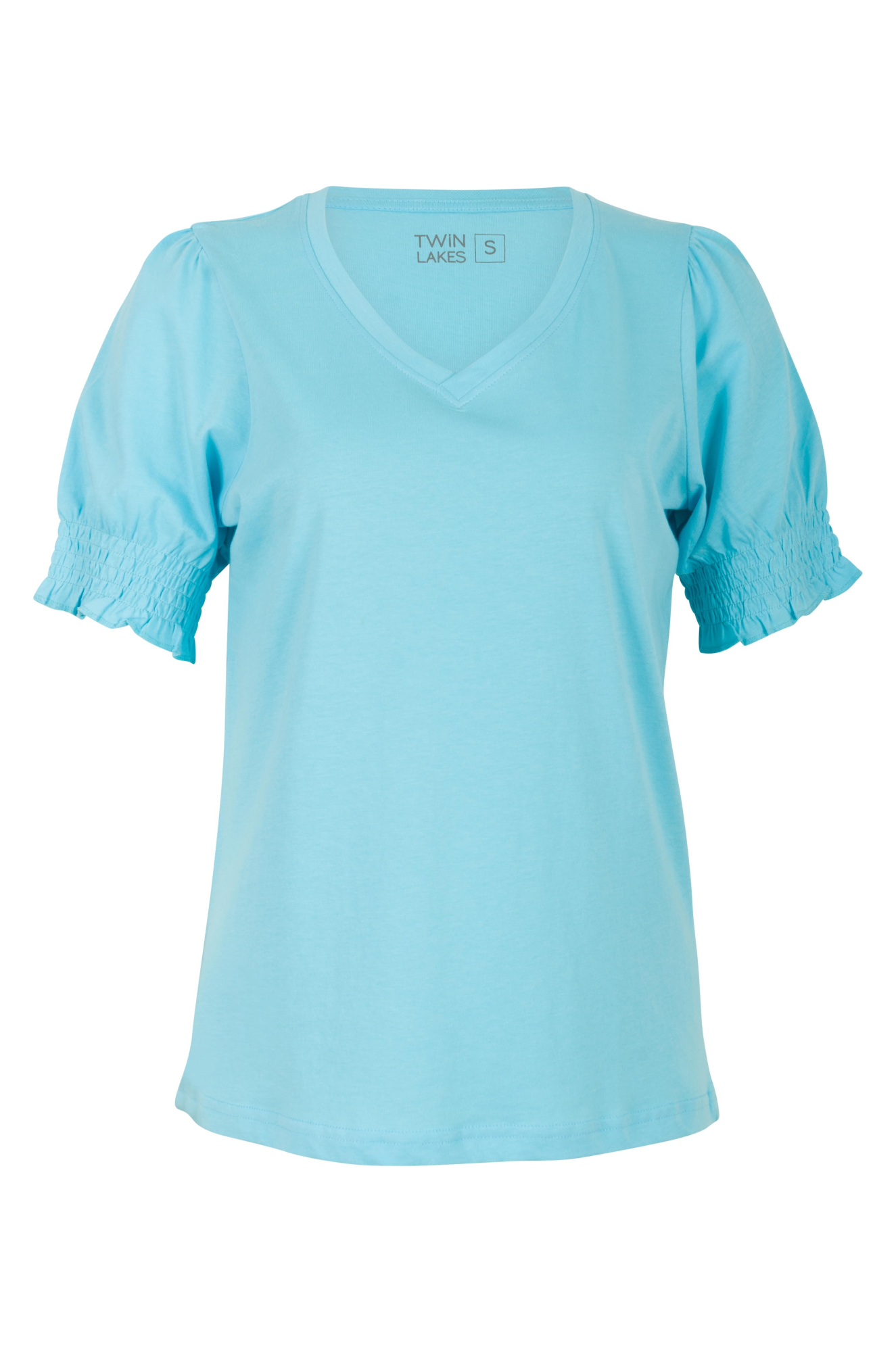 100% Cotton V-Neck T-Shirt for Women - Soft & Comfortable Aqua Blue Tee | Casual Wear, Layering, Everyday Outfits