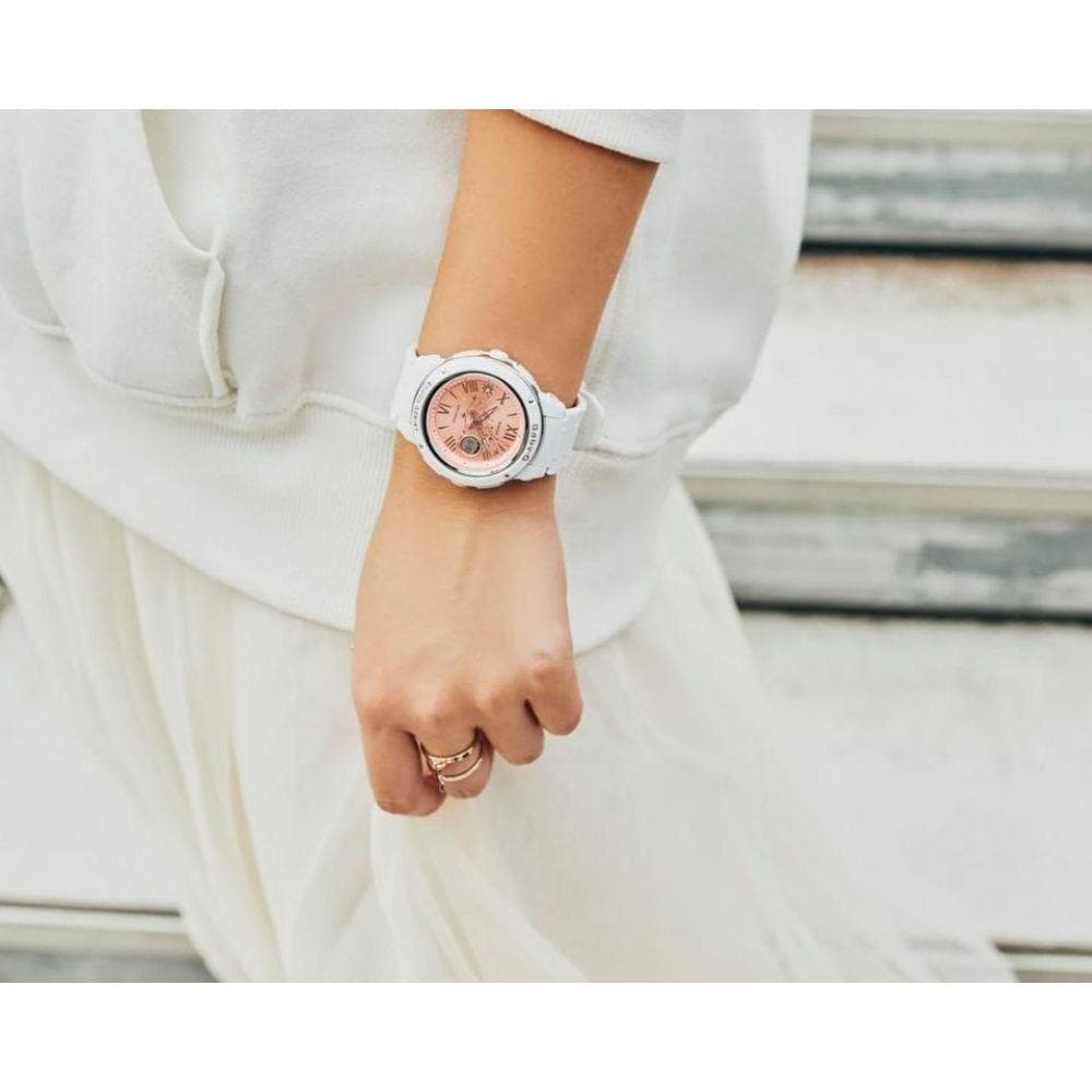 CASIO BABY-G BGA-150ST-7ADR Digital Sports Watch for Women - Shock Resistant, Water Resistant, White Shooting Star Design - Perfect for Running, Gym & Outdoor Activities