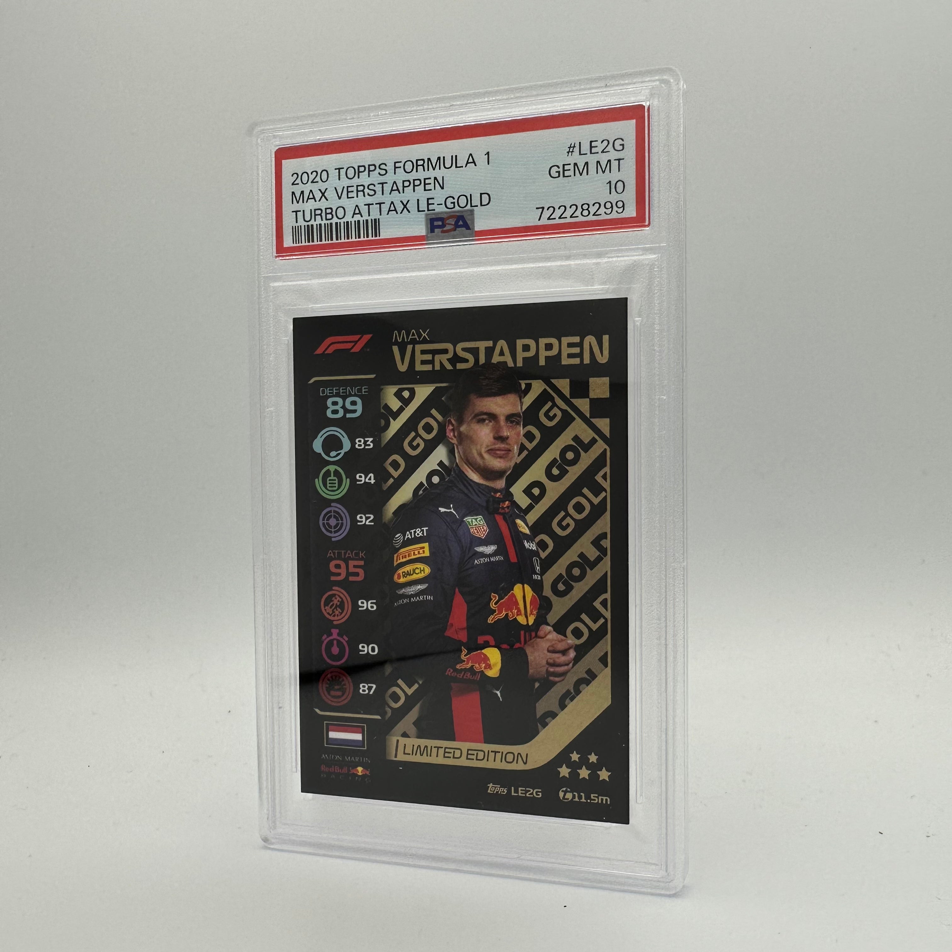PSA 10 MAX VERSTAPPEN #LE2G Limited Edition Gold Trading Card - Perfect for Collectors, Sports Memorabilia & F1 Racing Fans