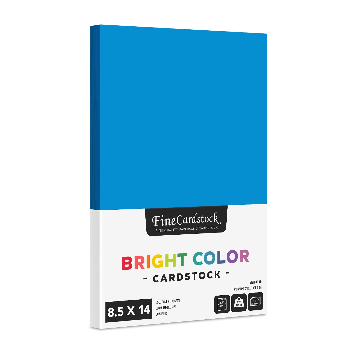 Vibrant Blue Cardstock Paper - 65lb (176gsm) Medium Weight Cover Stock for Invitations, Scrapbooking, DIY Crafts & Stationery | 8.5