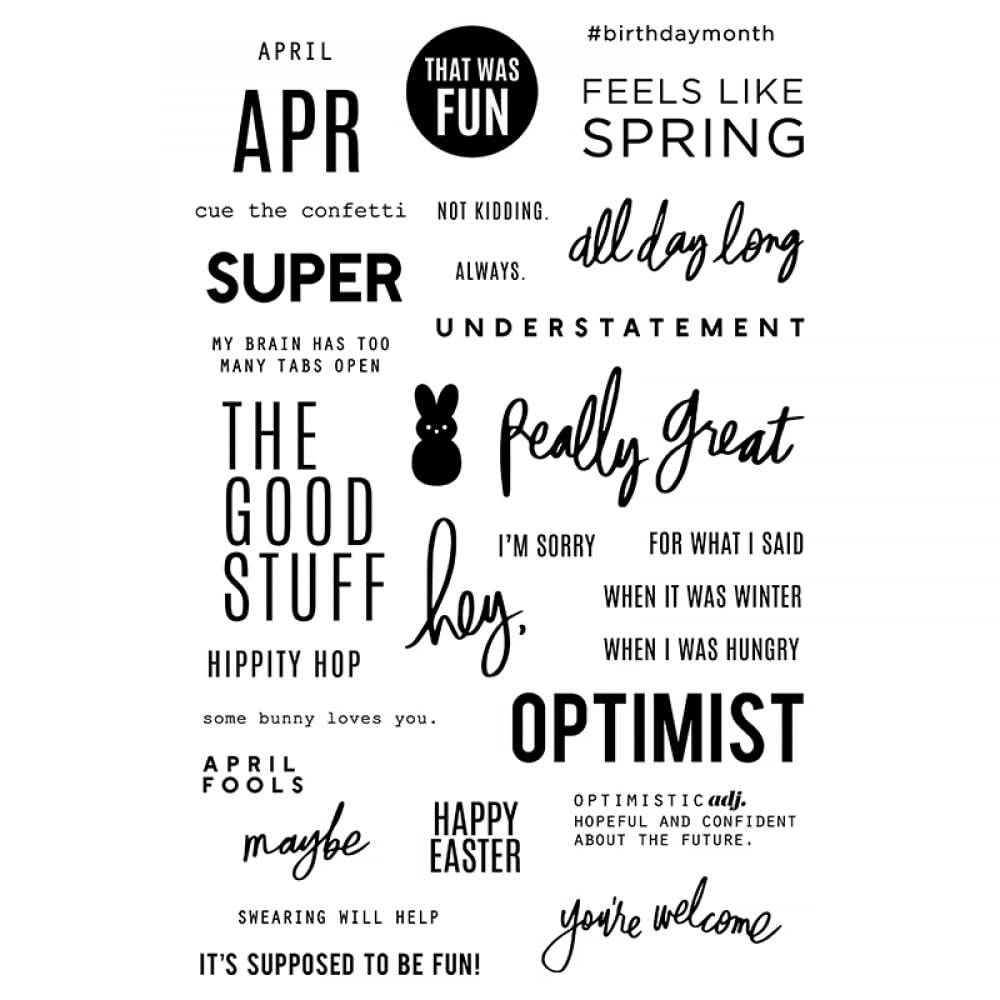 April Phrase Stamps for Card Making & DIY Scrapbooking - Spring-Themed Transparent Silicone Stamps for Paper Crafts, Arts & Handmade Projects - Perfect for Greeting Cards, Journals, and Spring Decorations