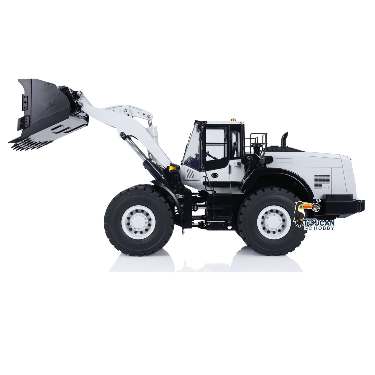 1/14 Scale RC Hydraulic Loader WA480 - Electric Construction Toy with Quick Coupler, Fork & Bucket - Realistic Light & Sound - ST8 Radio Control - Battery Powered for Kids & Adults - Perfect for Construction Site Play, Backyard Fun & RC Enthusiasts