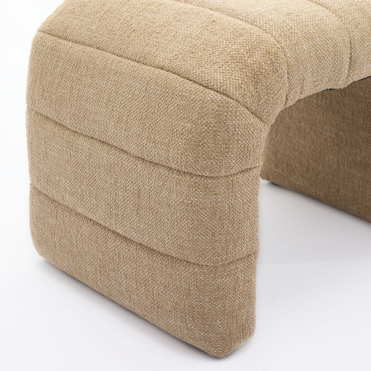 Blake Fabric Low Bench - Modern Upholstered Storage Ottoman for Living Room, Bedroom & Entryway - Soft Velvet Seat with Sturdy Wooden Legs - Perfect for Extra Seating & Stylish Home Decor