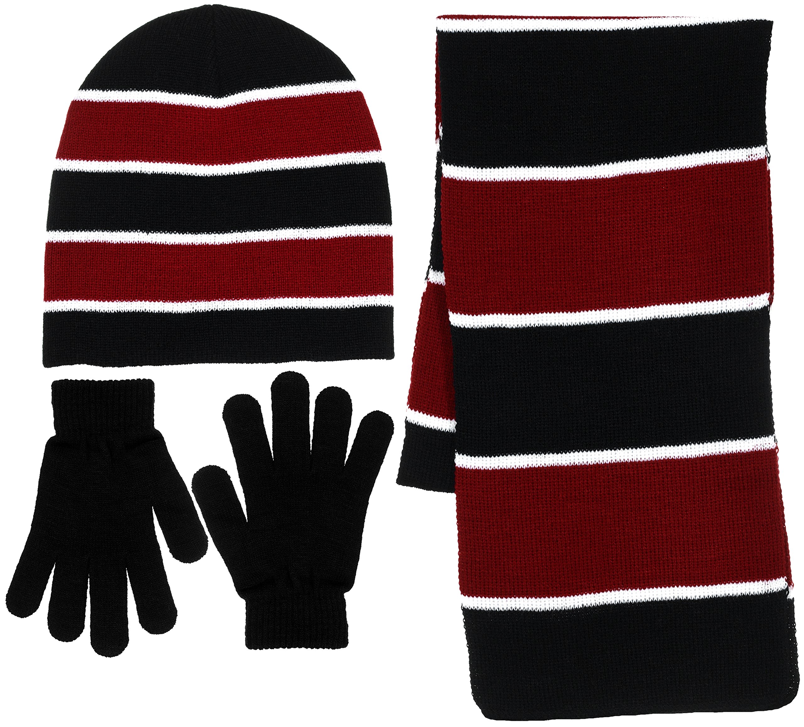 Boys Winter Hat Scarf Gloves Set - 4 Colors for Cold Weather