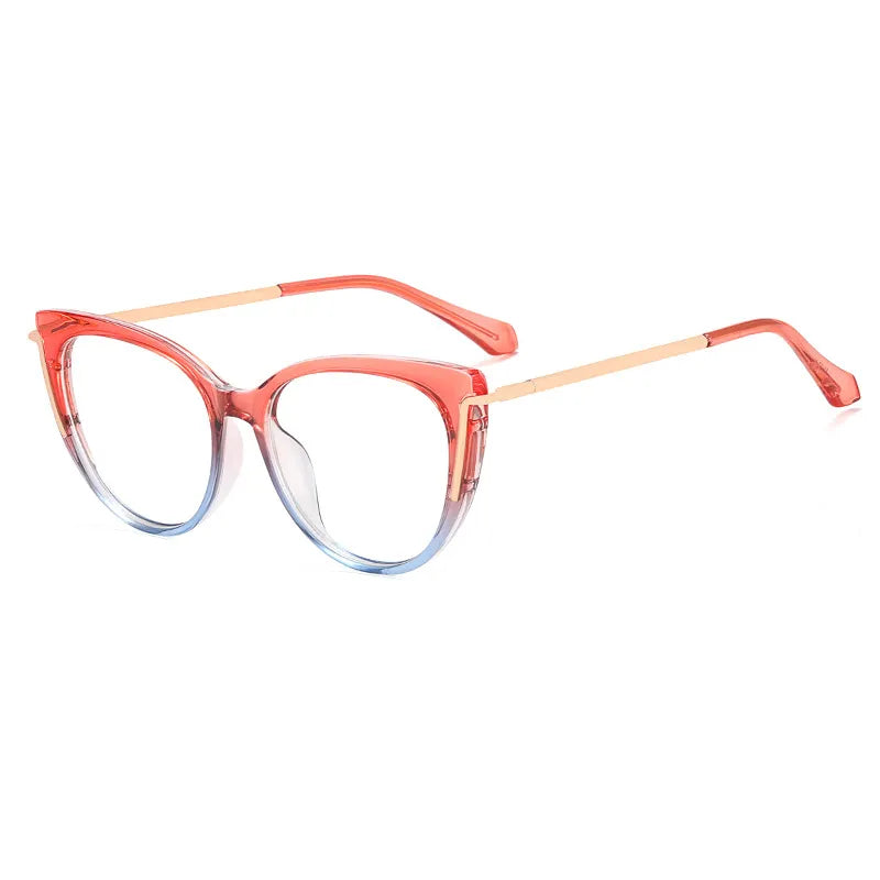 CCspace Women's Full Rim Cat Eye Titanium Eyeglasses Frame 56963 - Lightweight & Durable Glasses for Work, Reading & Fashion
