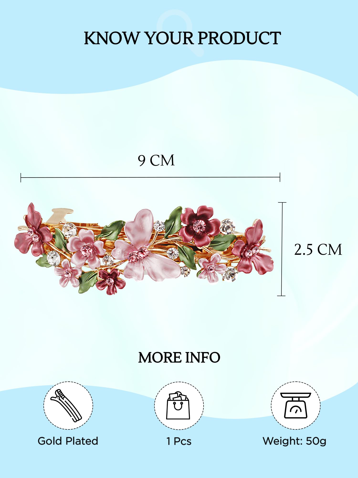 Yellow Butterfly Hair Clips for Women & Girls - Enameled French Barrette Hair Accessories | Perfect for School, Parties, Weddings & Everyday Wear | Great Gift Idea for Women & Girls