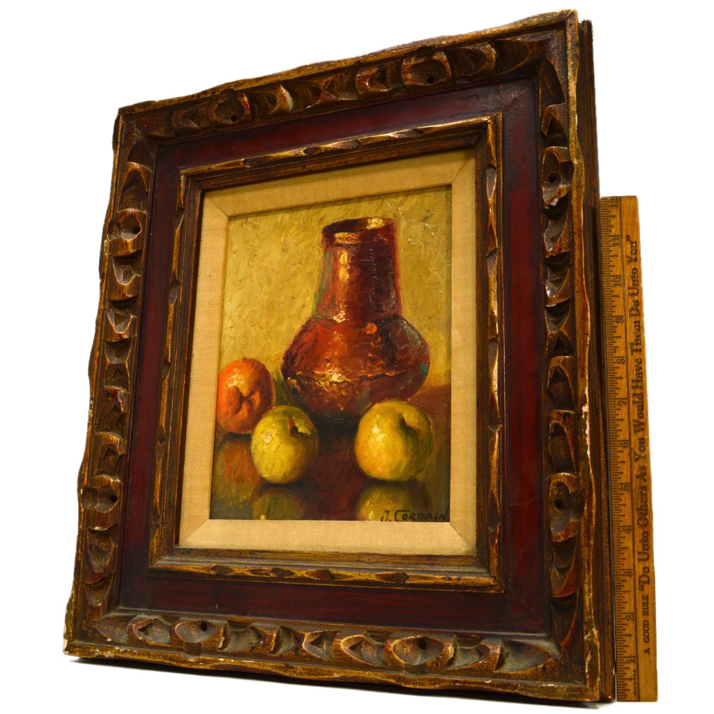 Original Still Life Oil Painting on 8x10 Canvas - Signed J Cordain (Jean) - Framed Wall Art for Living Room, Bedroom & Office Decor