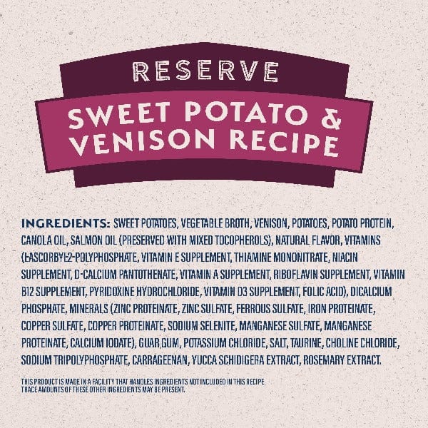Natural Balance Reserve Limited Ingredient Sweet Potato & Venison Recipe Canned Dog Food - Grain-Free, Hypoallergenic Wet Food for Dogs with Sensitive Stomachs - Perfect for Small & Large Breeds at Home or Travel