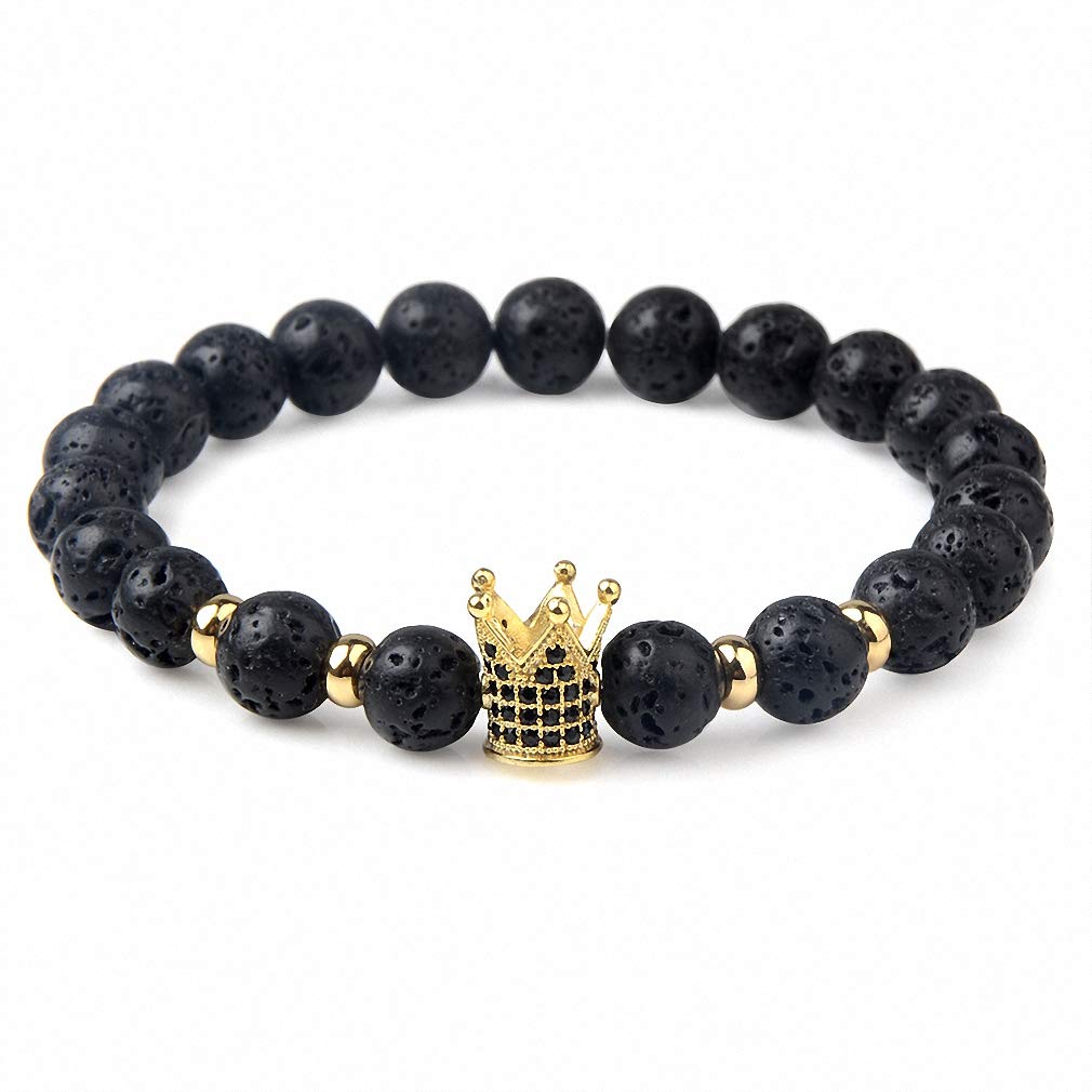 Giwotu Women's Leopard Tiger Eye Lion Head Bracelet - Natural Stone Beaded Yoga Jewelry with Owl Buddha & Skull Charms for Men & Women | Spiritual Healing, Meditation & Boho Fashion Accessory