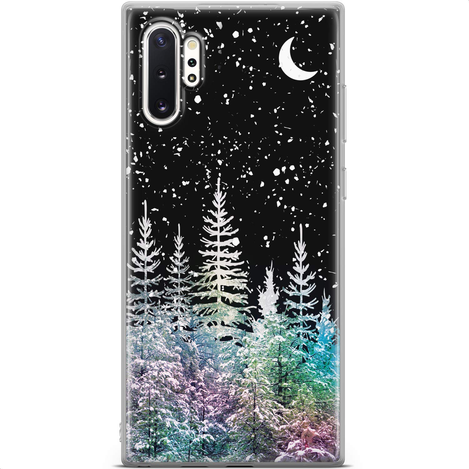 Samsung Galaxy S24 S23 Ultra S22 5G Plus S21 FE S20 S10 Phone Case - Slim Protective TPU Cover with Christmas Night Snowy Trees Winter Forest Design | Lightweight Durable Nature Aesthetic for Everyday Use & Holiday Gifts
