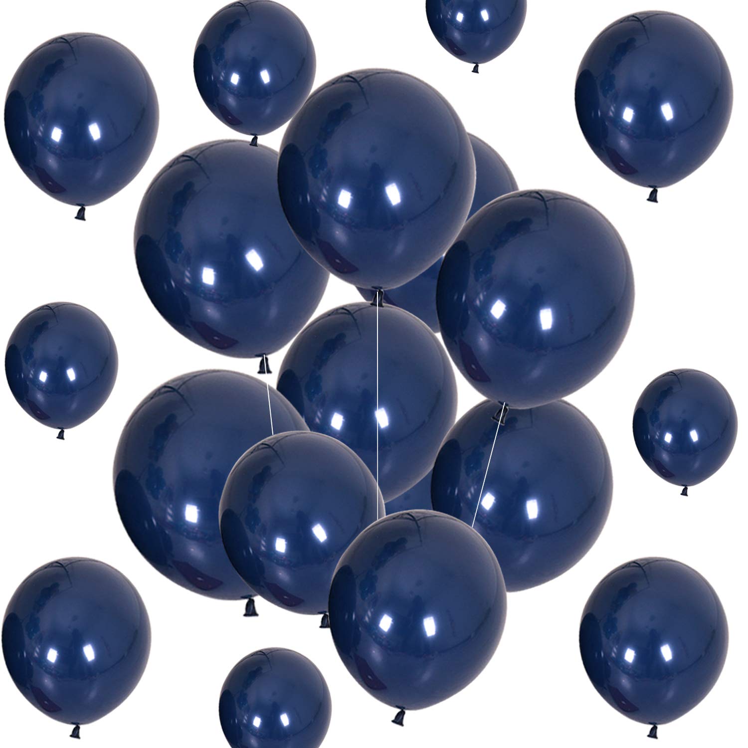 50 Pack 12 Inch Dark Blue Latex Balloons for Party Decorations - Helium Compatible Birthday, Baby Shower & Celebration Balloons - Perfect for Indoor/Outdoor Events, Graduations & Weddings