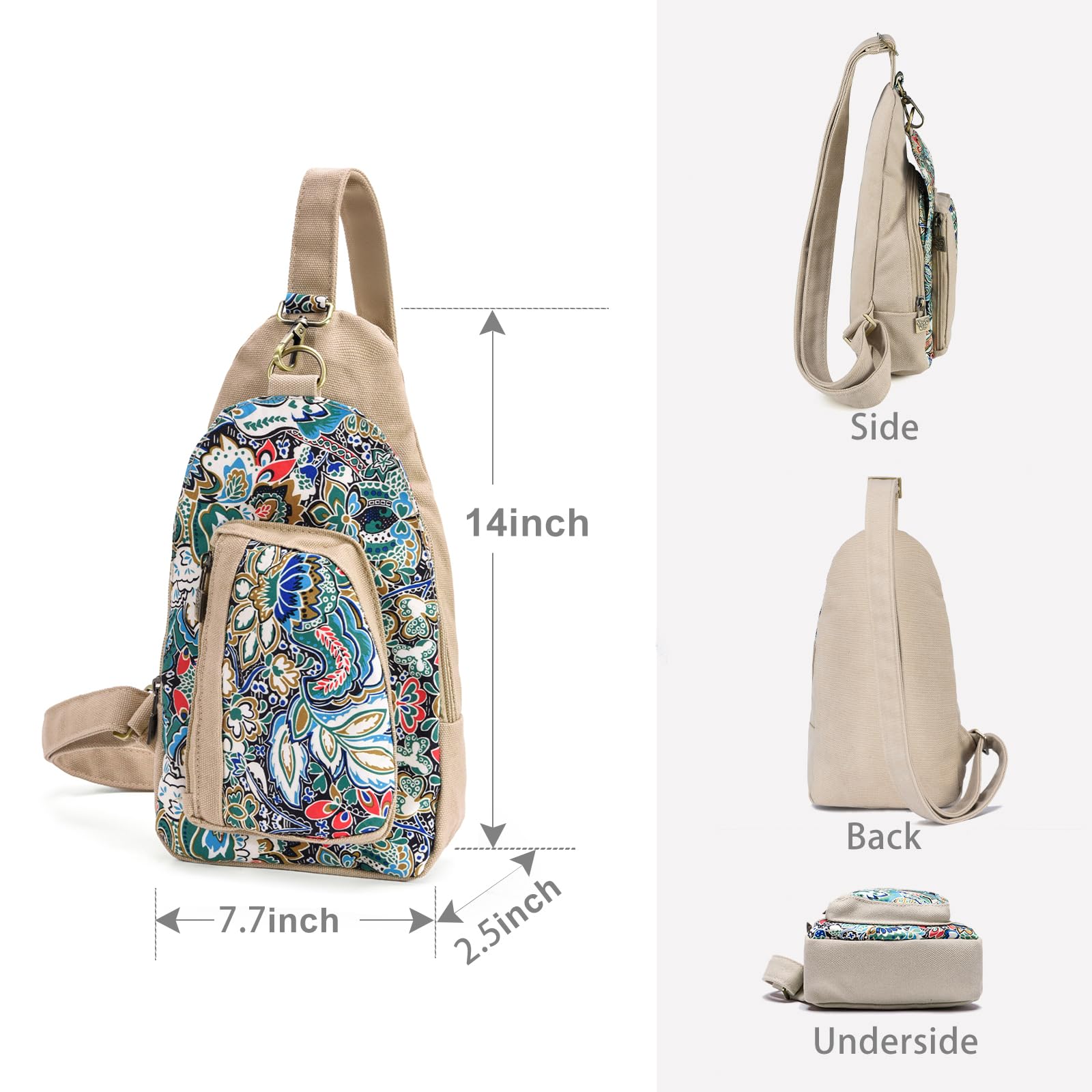 Black Butterfly Canvas Chest Bag - Small Crossbody Pack for Travel, Hiking & Outdoor Adventures - Stylish Inclined Shoulder Bag for Women & Men - Perfect for Concerts, Festivals & Daily Use