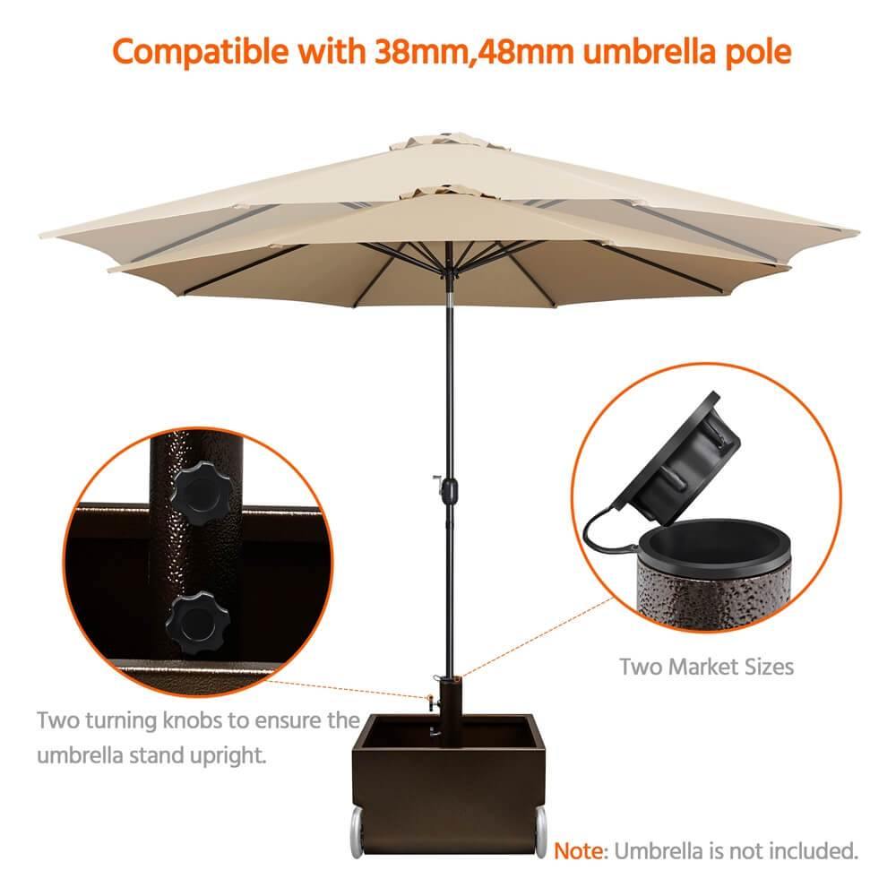 Yaheetech 150lb Heavy Duty Portable Patio Umbrella Base - Sand/Water Fillable Outdoor Canopy Stand for Deck, Poolside, Garden & Backyard