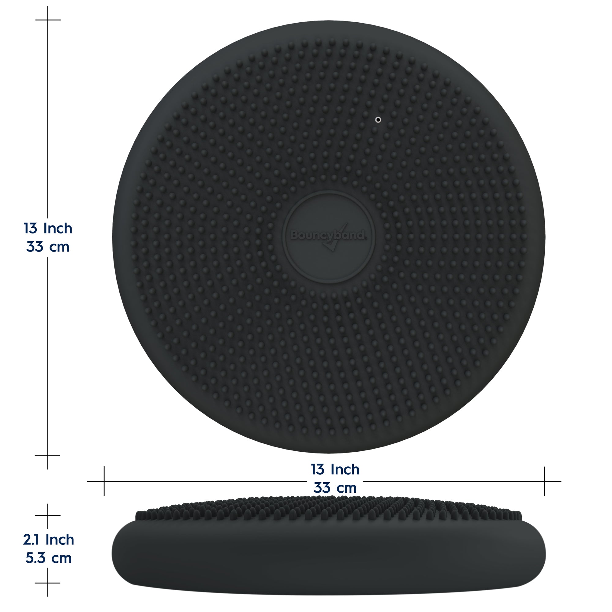 Bouncyband Big Wiggle Seat Sensory Cushion for Kids - Dark Gray - Improve Focus & Balance - Perfect for Classroom, Home & ADHD Therapy