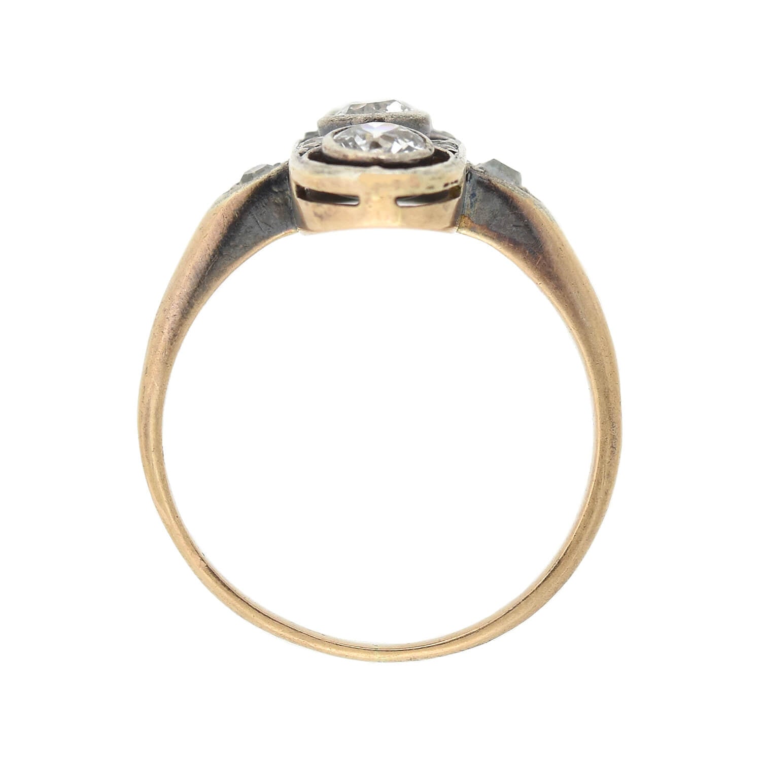 Victorian Style 14K Gold & Sterling Silver Diamond Three Stone Ring - 0.75 Carat Total Weight | Elegant Engagement, Anniversary & Special Occasion Jewelry Gift