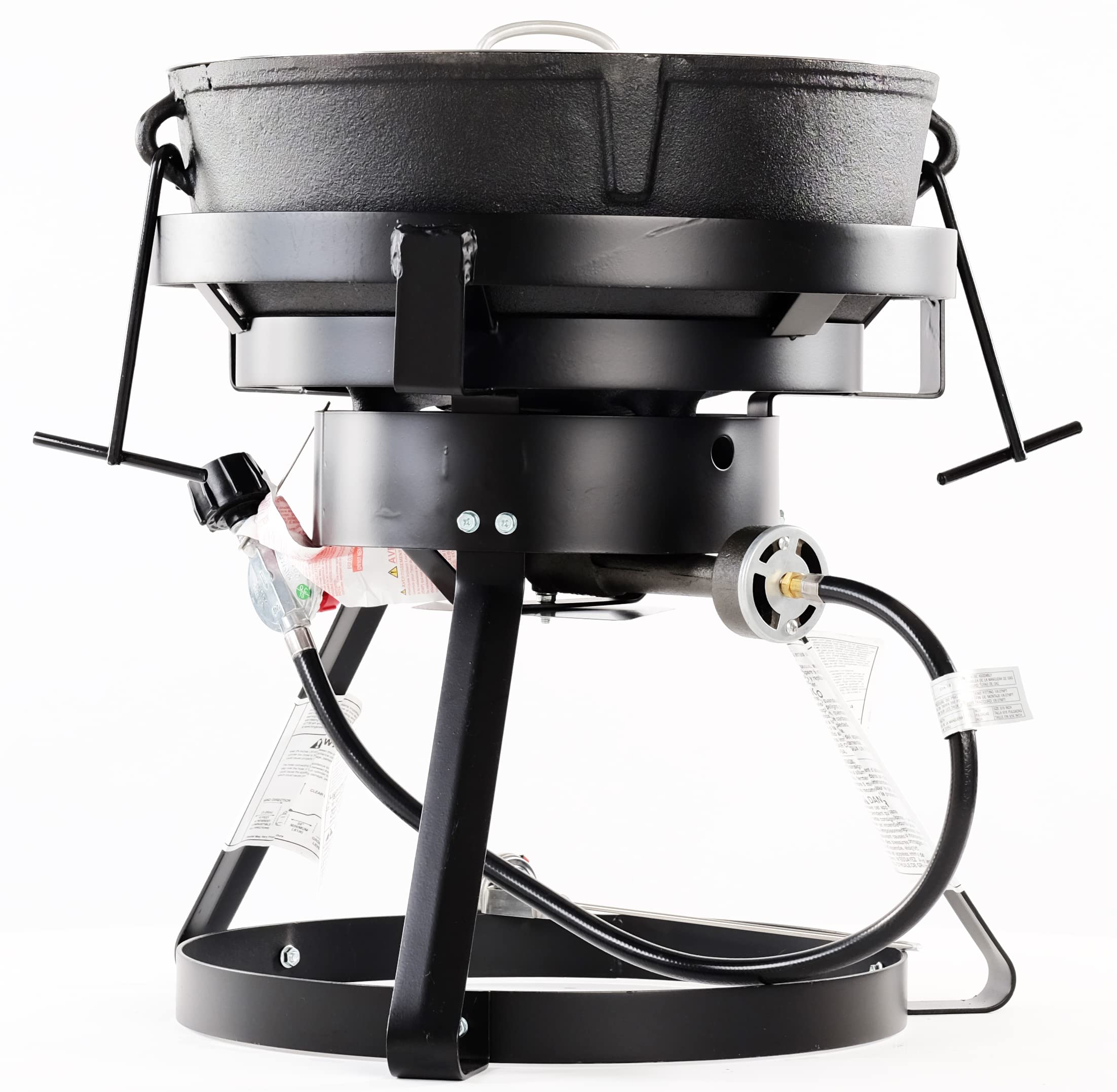 King Kooker 1720A 17.5-Inch Portable Propane Outdoor Cooker with Cast Iron Burner - 5 Gallon Footed Cast Iron Jambalaya Pot & Lid - Perfect for Camping, Tailgating, and Outdoor Cooking
