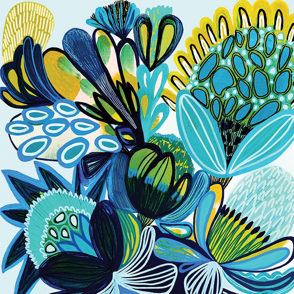Kirsten Katz Greeting Cards - Australian Native Blue Flowers Design - Perfect for Birthdays, Thank You Notes & Special Occasions