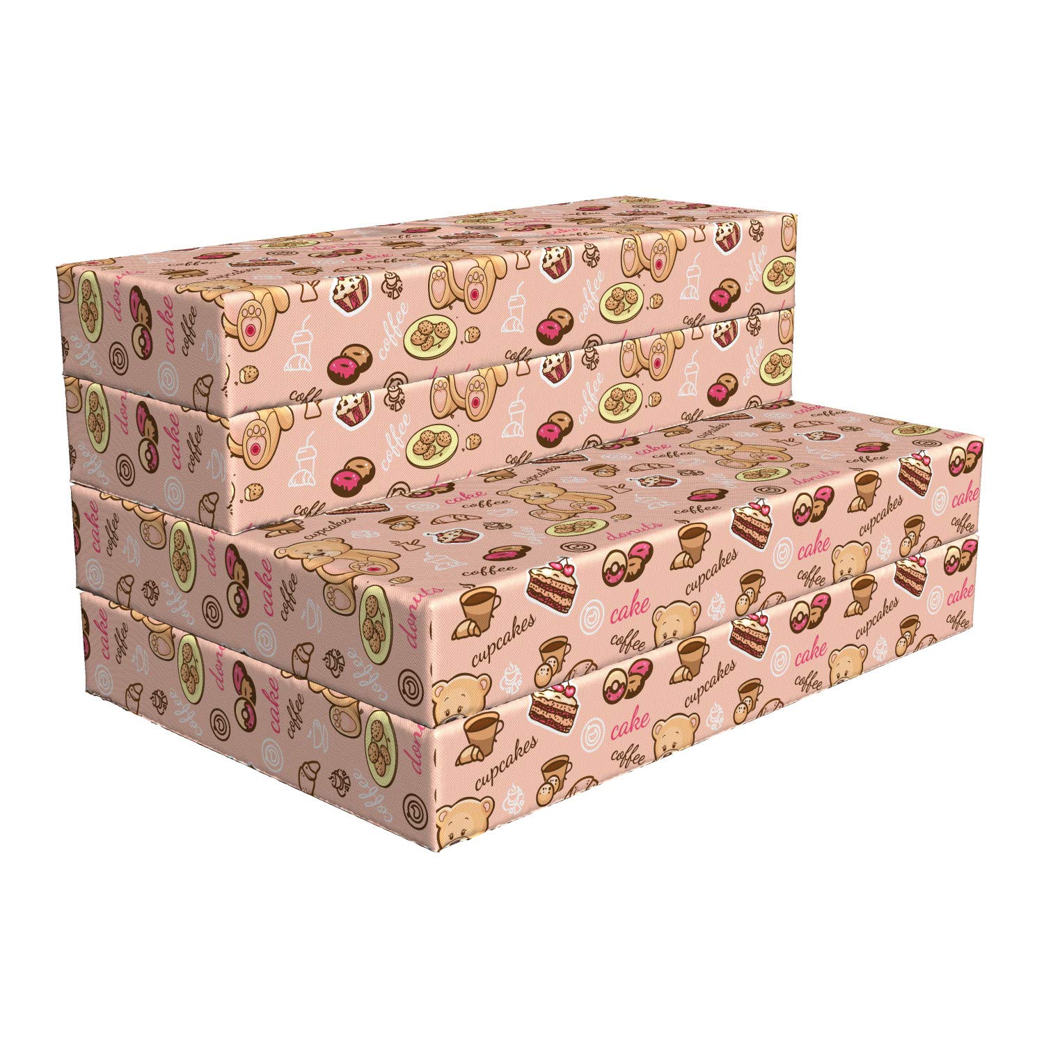 Ambesonne Dessert Themed Foldable Mattress - Cupcakes, Cookies & Donuts Print, 74.8