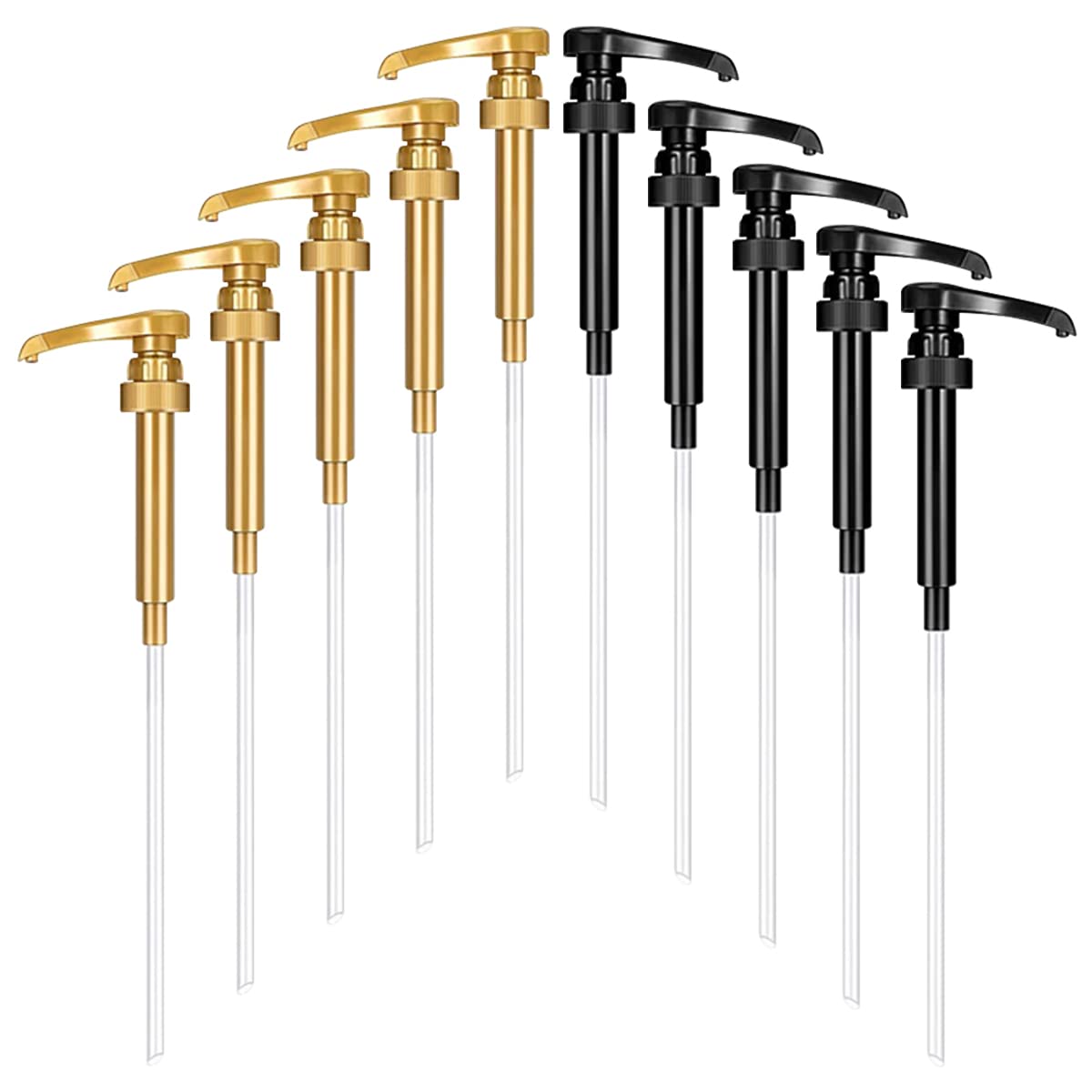 10-Piece Coffee Syrup Pump Set - 750ml Bottle Dispenser for Adding Syrup to Coffee, Tea, Sodas, Milkshakes & Ice Cream Cones - Perfect for Cafes, Bars & Home Use