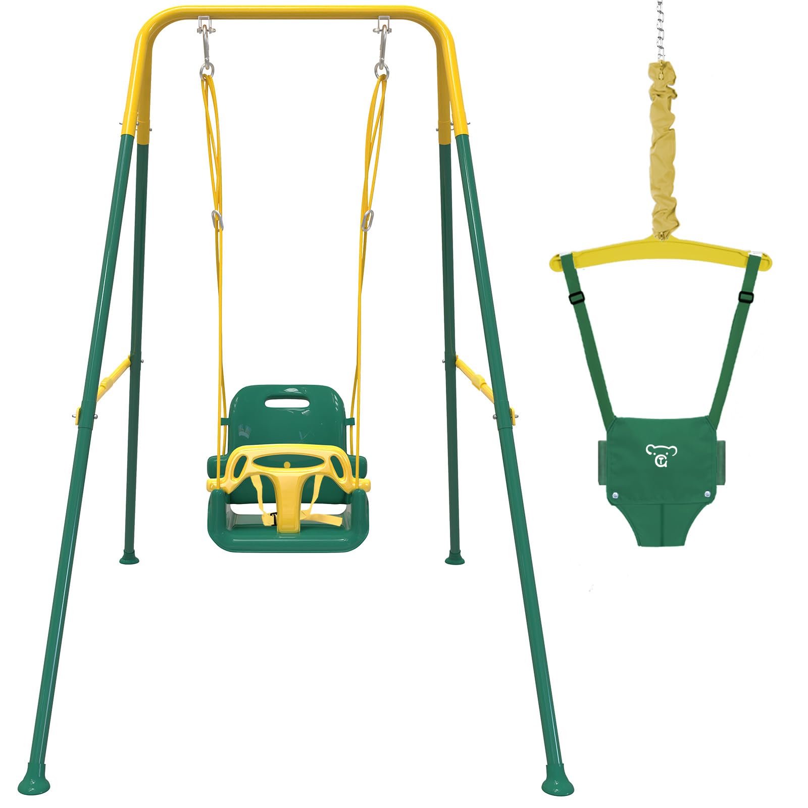 Taleco Gear 2 in 1 Toddler Swing & Baby Jumper with 4 Sandbags for Stability - Foldable Infant Swing for Indoor & Outdoor Use - Easy Installation & Storage - Perfect for Backyards, Parks, and Playrooms