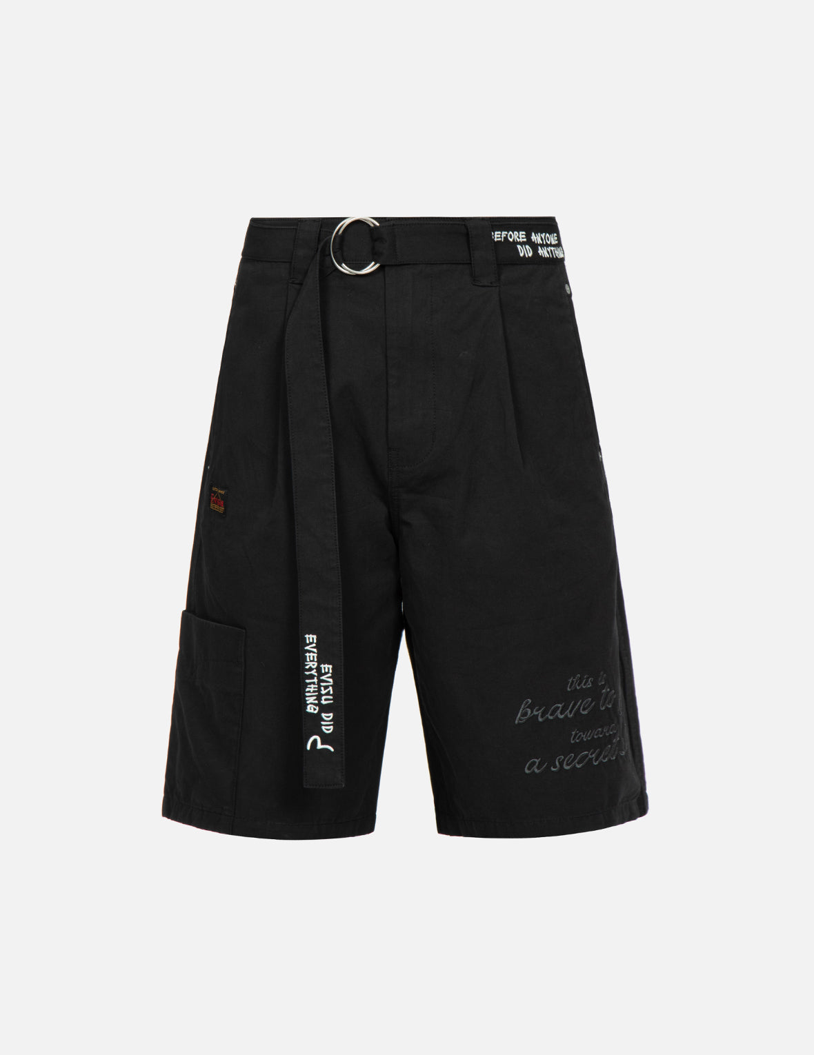 Stylish Slogan & Kamon Embroidery Cargo Shorts for Men - Trendy Streetwear with Multiple Pockets | Perfect for Casual Outings, Summer Travel & Outdoor Adventures