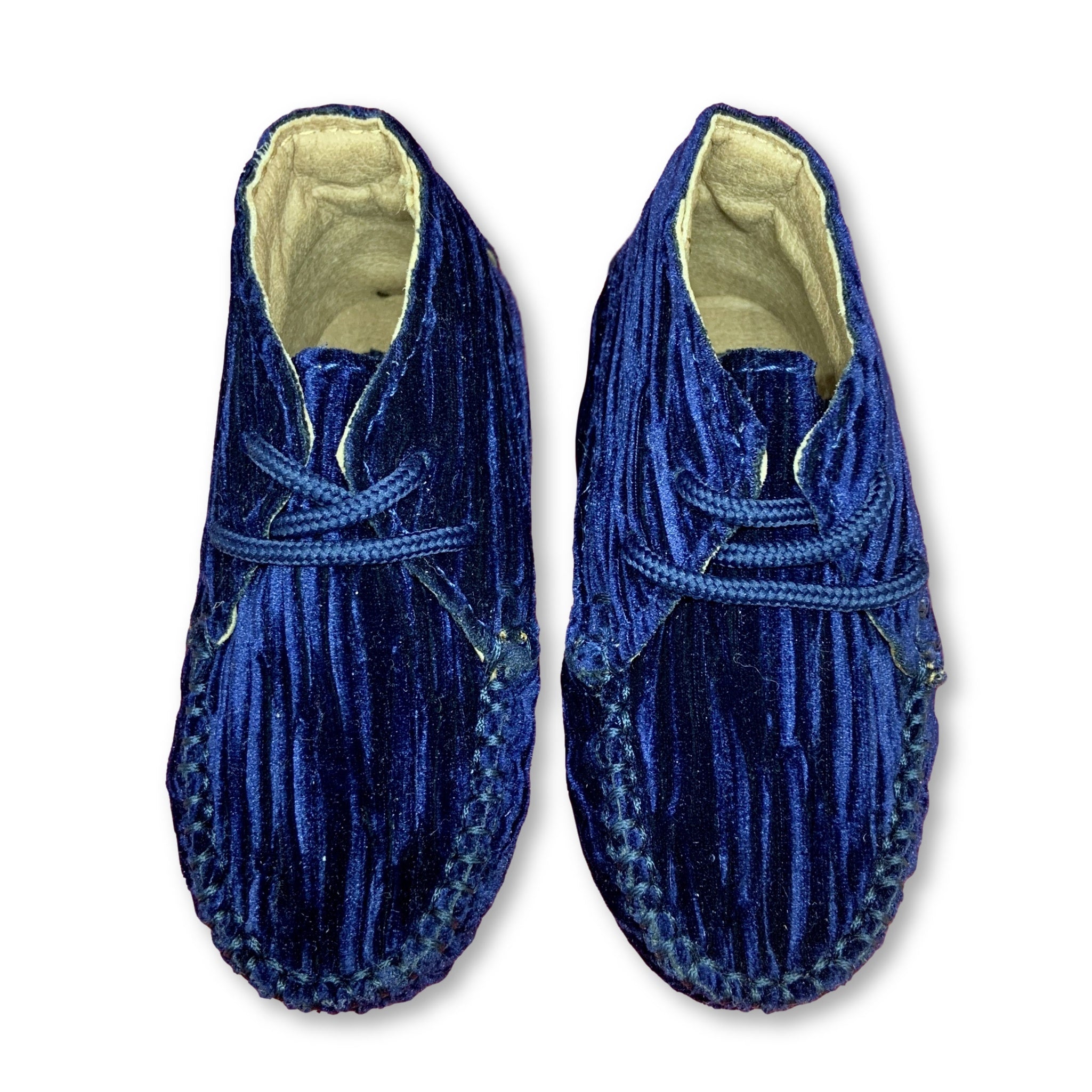 Atlanta Moccasin Navy Blue Velvet Lined Booties - Comfortable Winter Booties for Women, Perfect for Casual Outfits & Indoor Wear