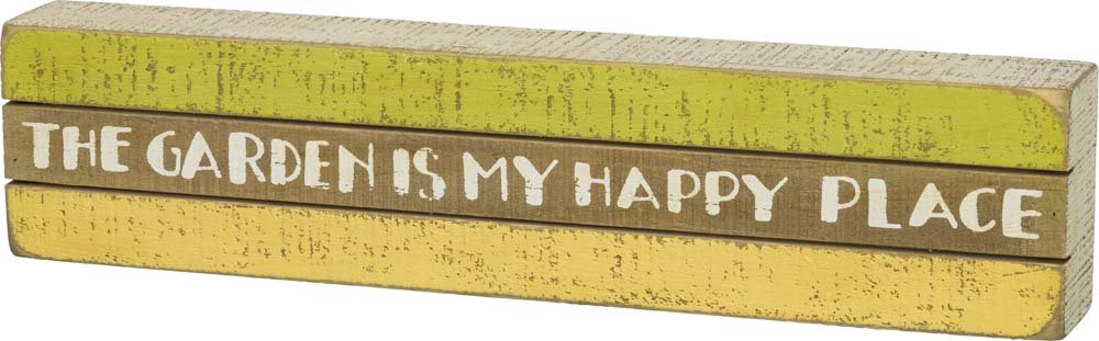 Happy Place Slat Box Sign - Rustic Wooden Wall Decor for Farmhouse, Kitchen & Living Room - Perfect for Home, Office & Gift Giving