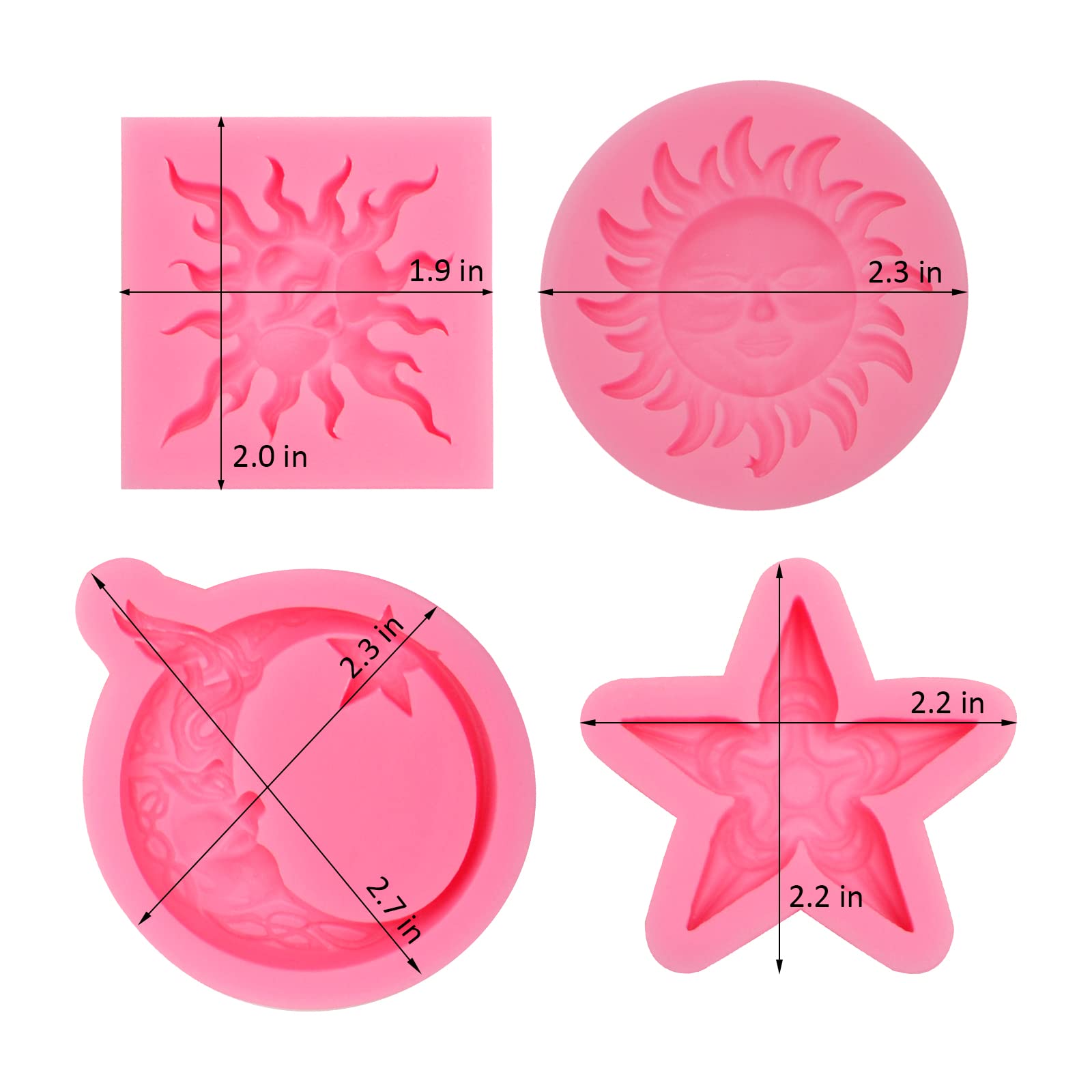 Sun God & Moon God Silicone Fondant Molds - Ancient Greek Mythology Chocolate Candy Molds for Cake Decorating, Cupcake Toppers, Clay & Resin Crafts - Perfect for Birthday Parties, Wedding Cakes, and DIY Baking Projects