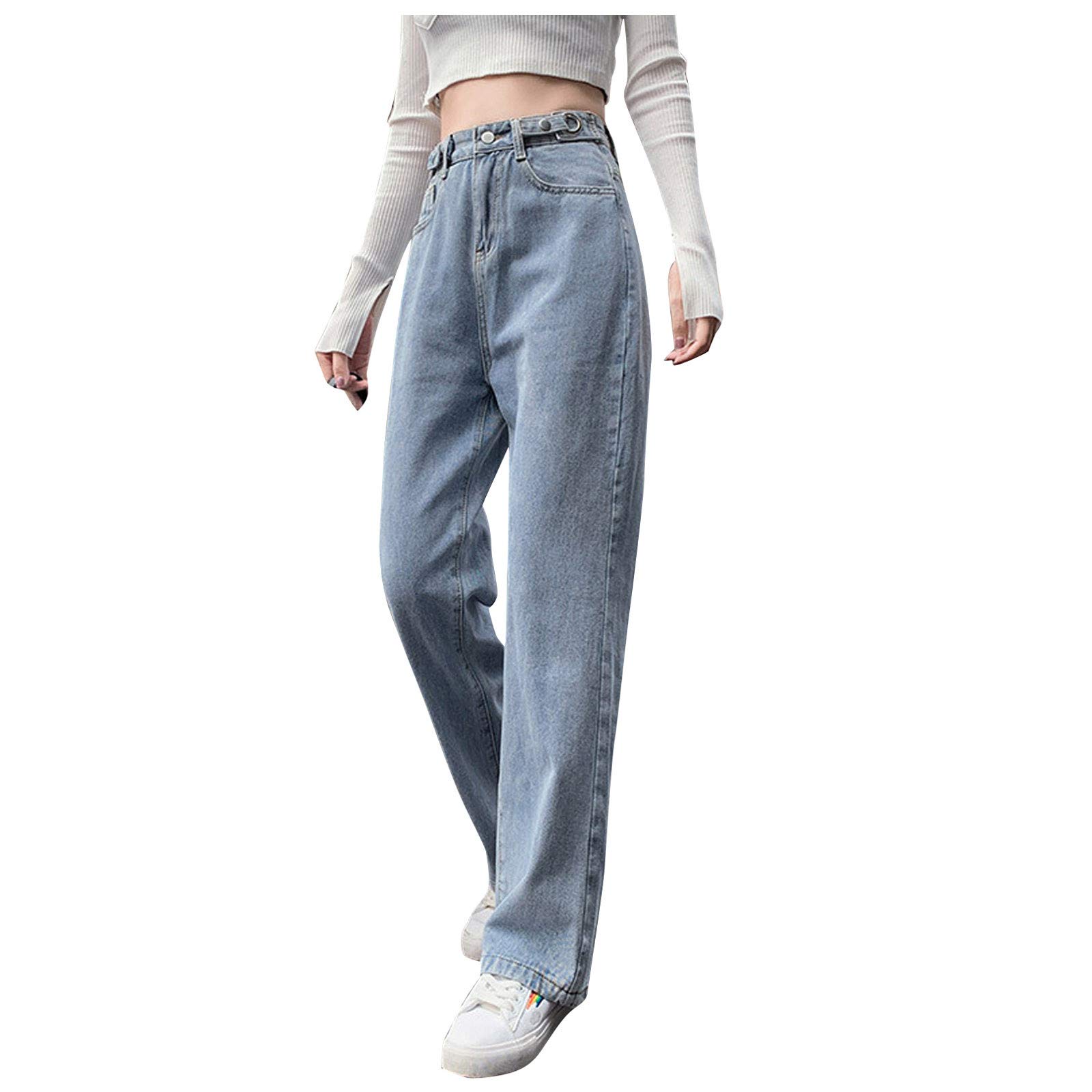SMIDOW Women's High Waisted Straight Leg Bootcut Jeans - Casual & Dressy Denim Pants with Regular Fit | Perfect for Work, Date Night & Everyday Wear