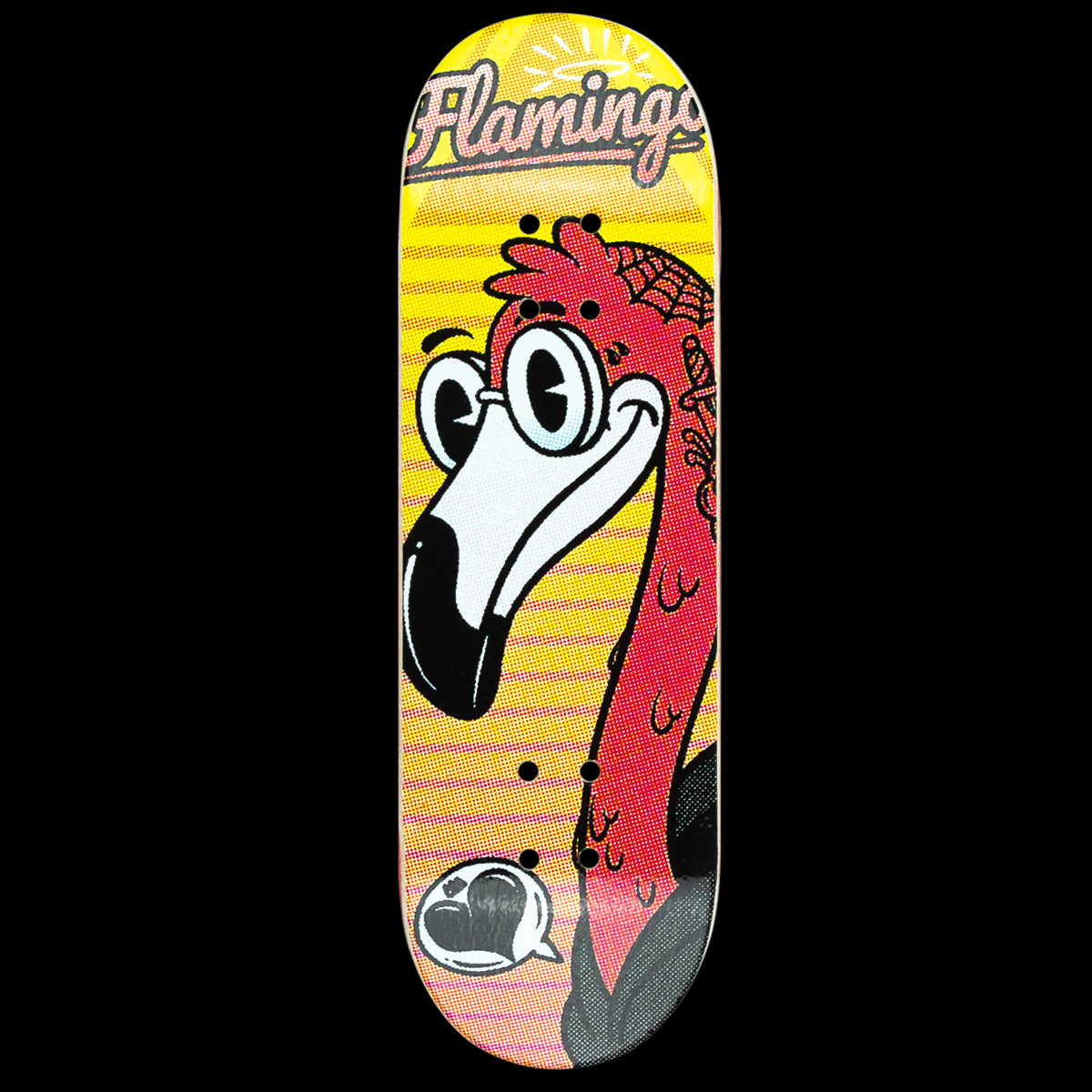 Chems Fingerboard Deck - Flamingo Ocho Pro Model | Premium Skateboard Miniature for Tricks & Collectors | Perfect for Practice, Display & Gifts