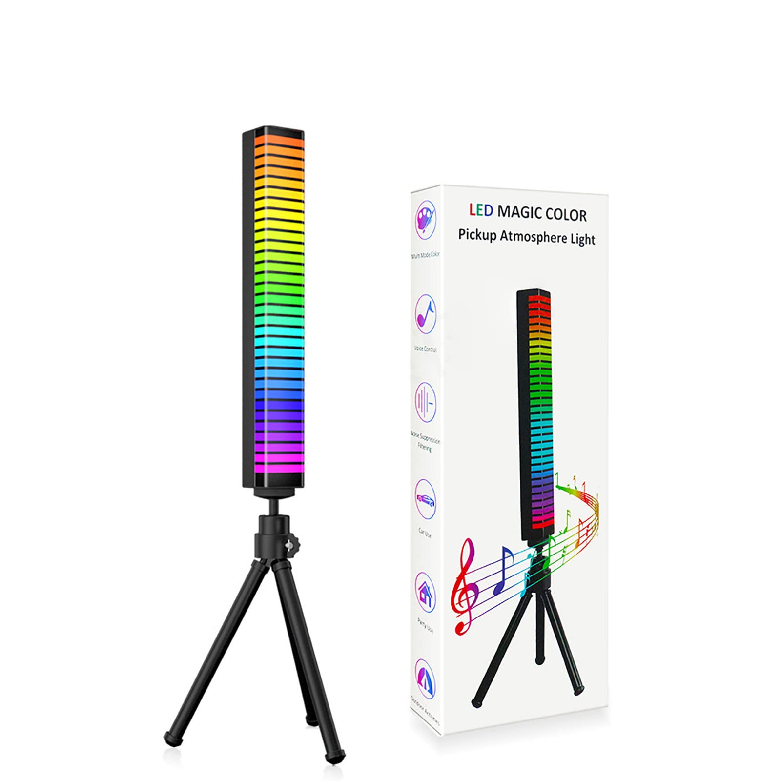 RGB Music Sync LED Strip Lights - 16.4ft Smart Sound Reactive Color Changing Light Strips with Remote for Bedroom, Party, Gaming & Car Decoration - Indoor/Outdoor 3D Atmosphere Lighting