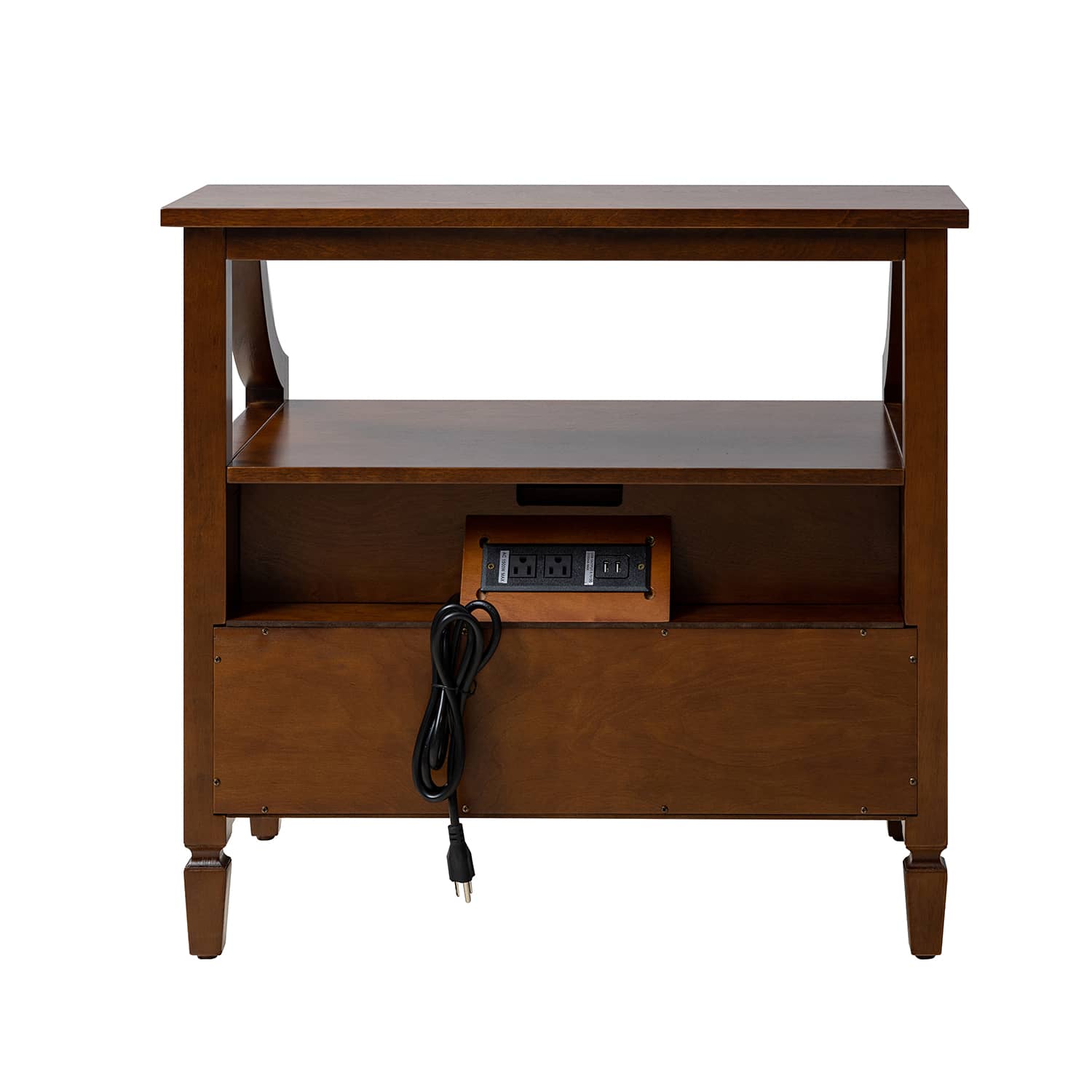 Grace 2-Drawer Nightstand with USB Charging Ports & Power Outlets - Modern Bedside Table for Bedroom, Living Room & Office Use