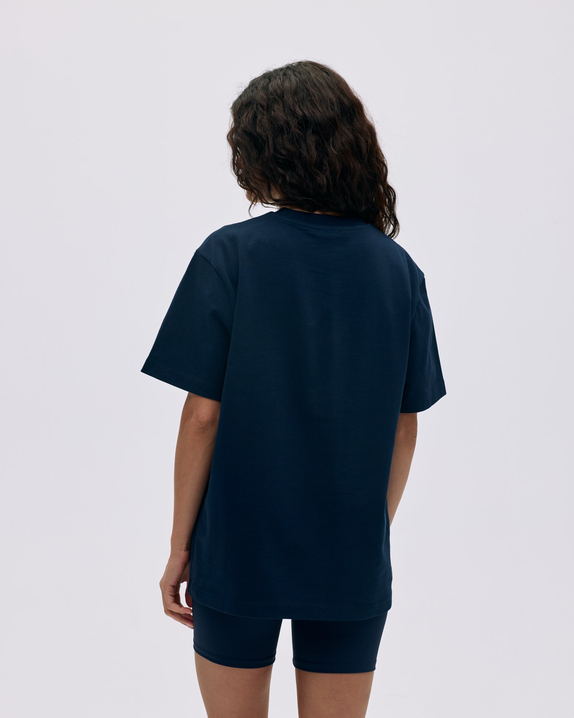 Varsity Short Sleeve Oversized T-Shirt for Men & Women | Comfortable Cotton Crewneck Tee in Navy Blue/White | Perfect for Casual Wear, Street Style & Everyday Outfits