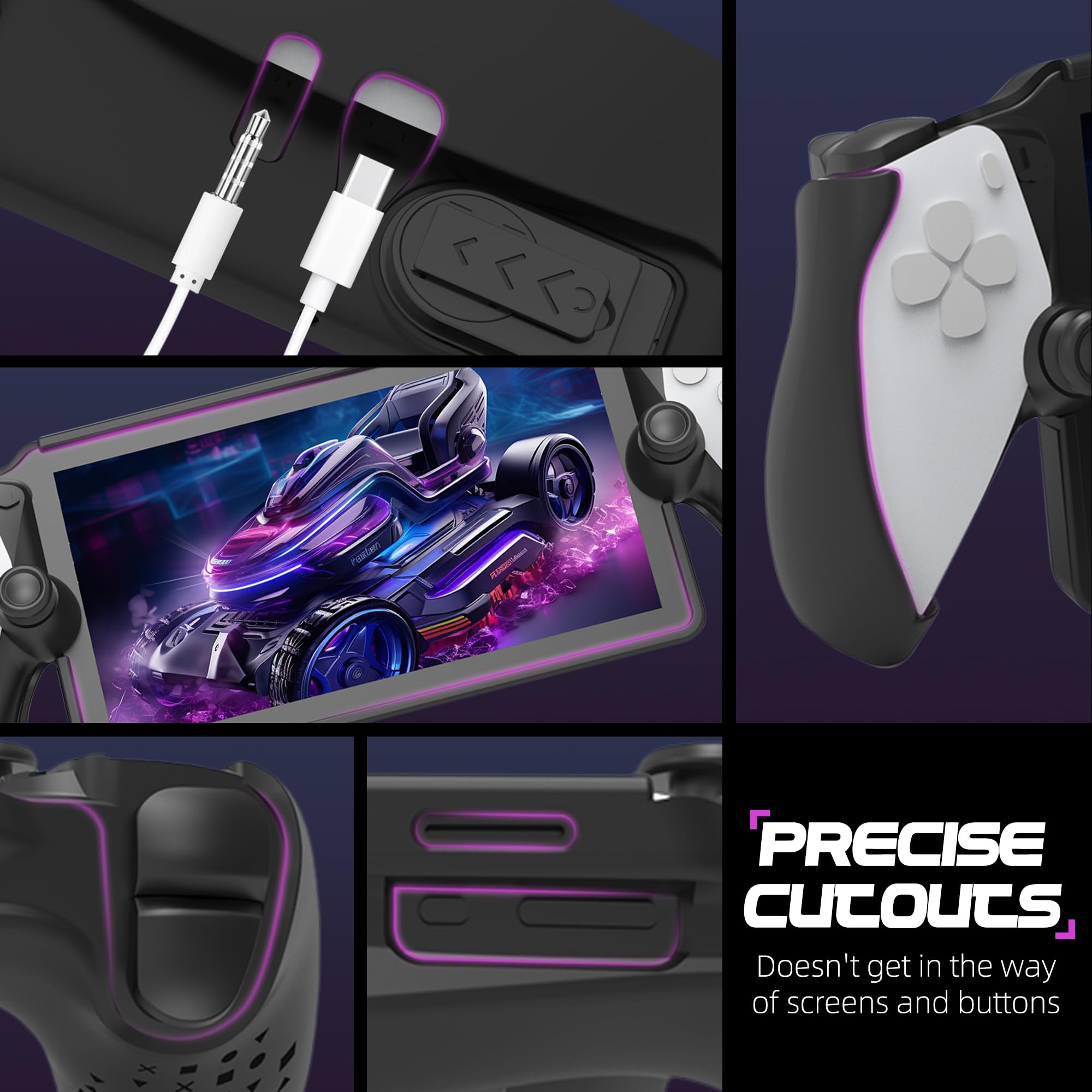 Premium TPU Case with Kickstand for Playstation Portal - Flexible Soft Protective Cover, Semi-Enclosed Design, Anti-Peeling, Scratch Resistant (Black) | Perfect for Gaming Protection and Travel Use