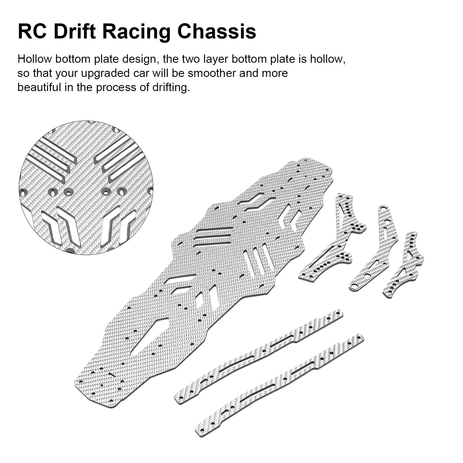 Carbon Fiber RC Drift Racing Chassis for MST RMX2.0S 1:10 Scale Remote Control Car - Lightweight Upgrade Accessory for Competitive Drifting and High-Speed Racing Performance