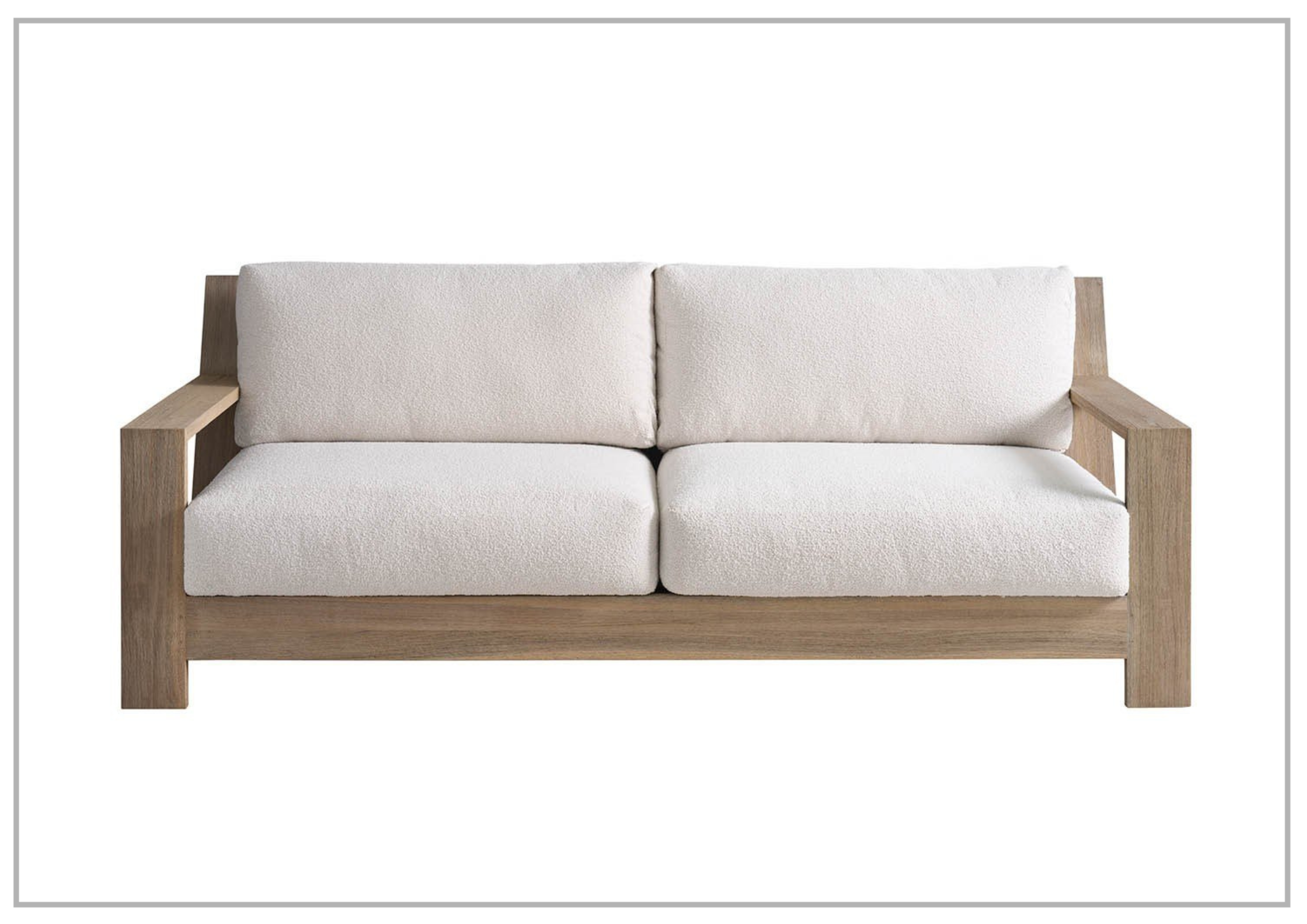 Universal Saratoga Sofa with Weathered Teak Finish - Modern Living Room Furniture for Home, Office & Lounge Areas