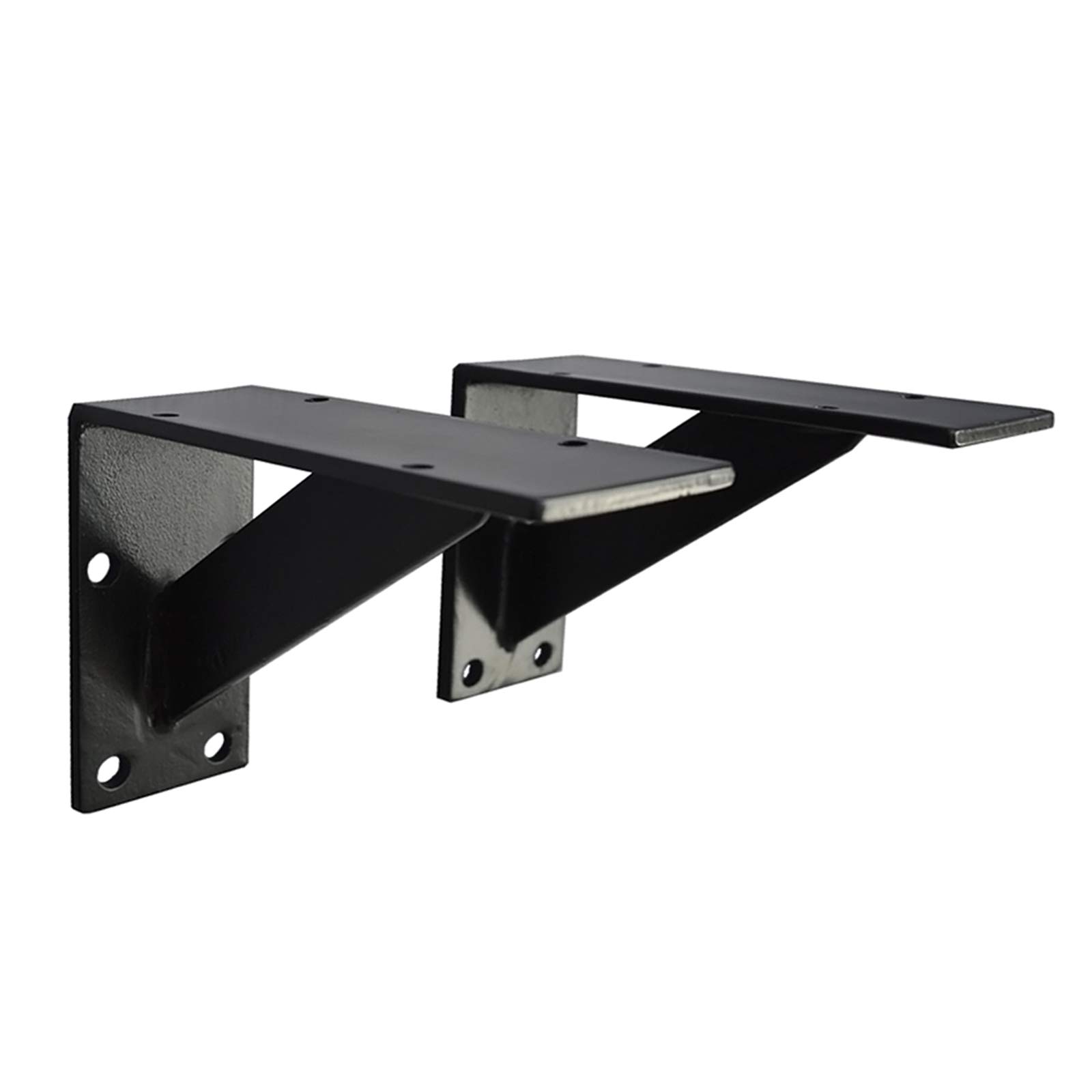 Heavy Duty Metal Shelf Brackets 60cm - Industrial Wall Mounted Support for Floating Shelves, Bathroom & Closet - 200kg Load Capacity Black Angle Corner Braces - Perfect for Home Storage, Garage Organization & Retail Display