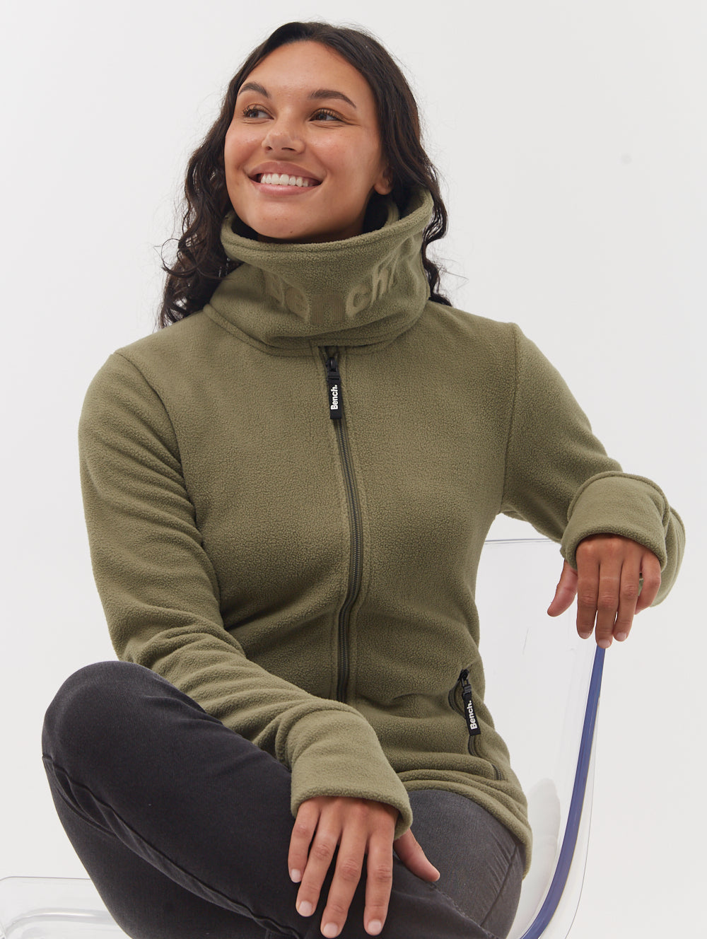 Funnel Neck Zip Up Fleece Jacket for Women - Soft Microfleece Winter Pullover - Perfect for Hiking, Camping & Outdoor Activities