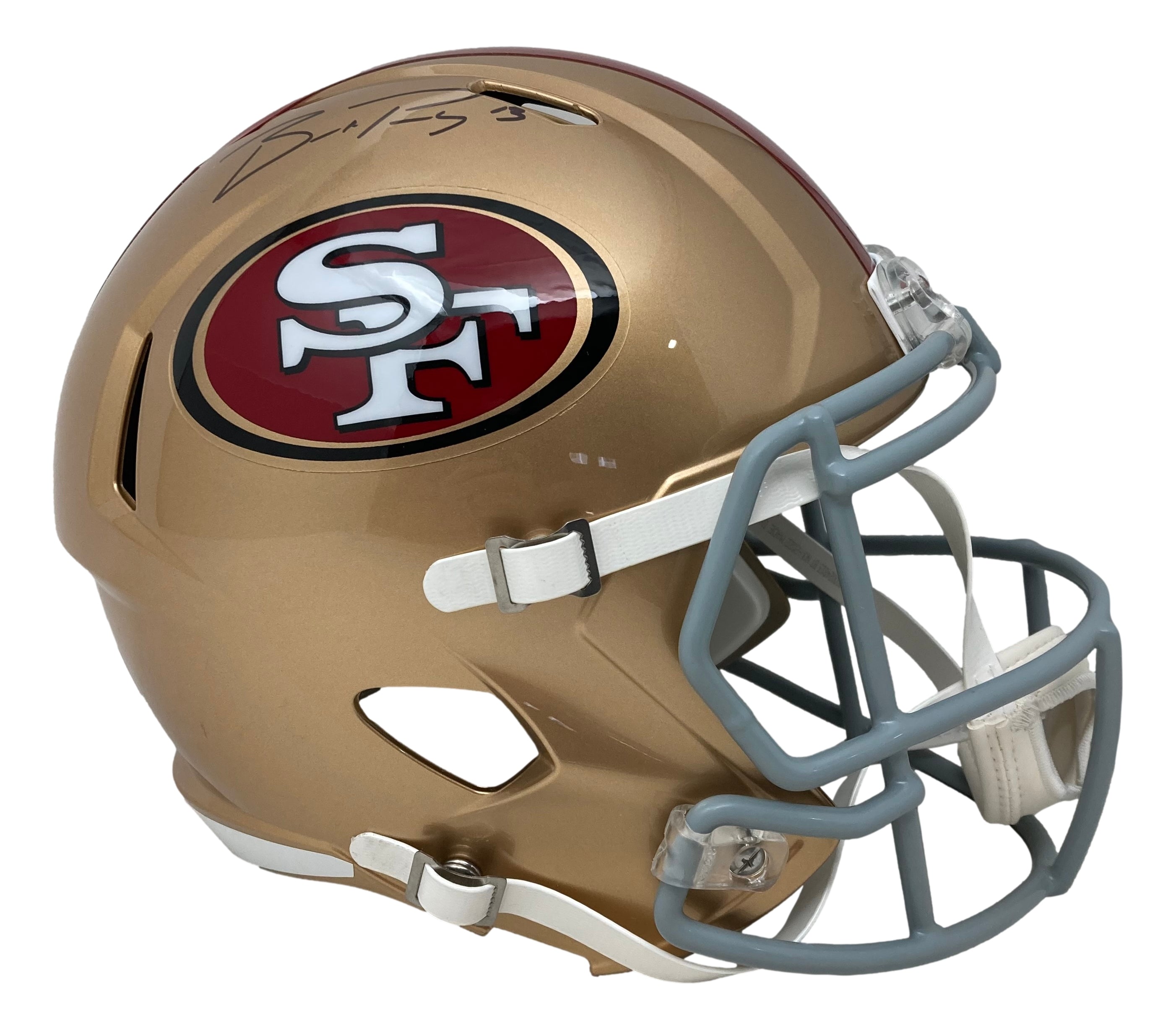 Brock Purdy Autographed San Francisco 49ers NFL Full-Size Speed Replica Helmet - Limited Edition Collectible - Perfect for Football Fans, Sports Memorabilia Collectors, and Home Decor