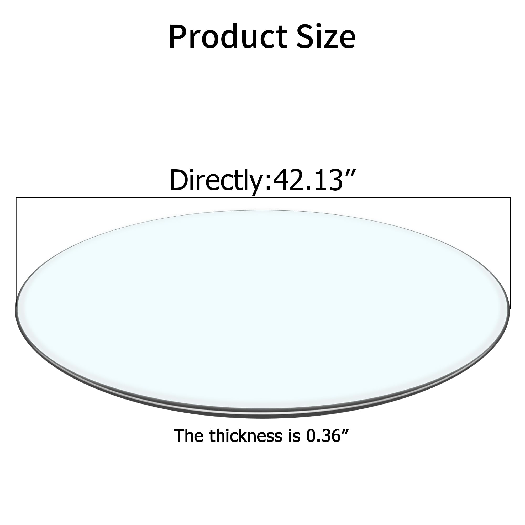 42 Inch Round Tempered Glass Table Top - 3/8
