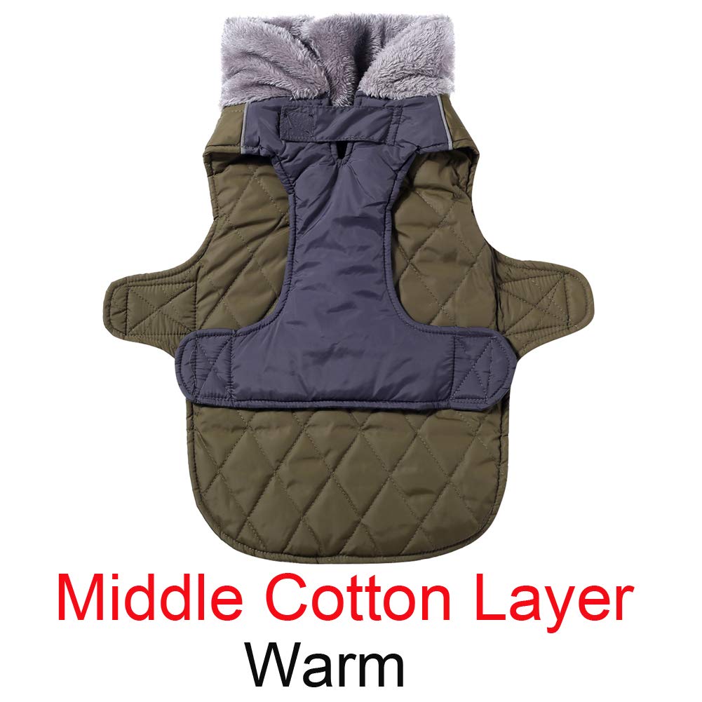 Waterproof Reversible Fleece Dog Coat for Small Dogs - Warm Puppy Jacket for Cold Winter (Green) | Perfect for Outdoor Walks, Winter Adventures & Indoor Comfort