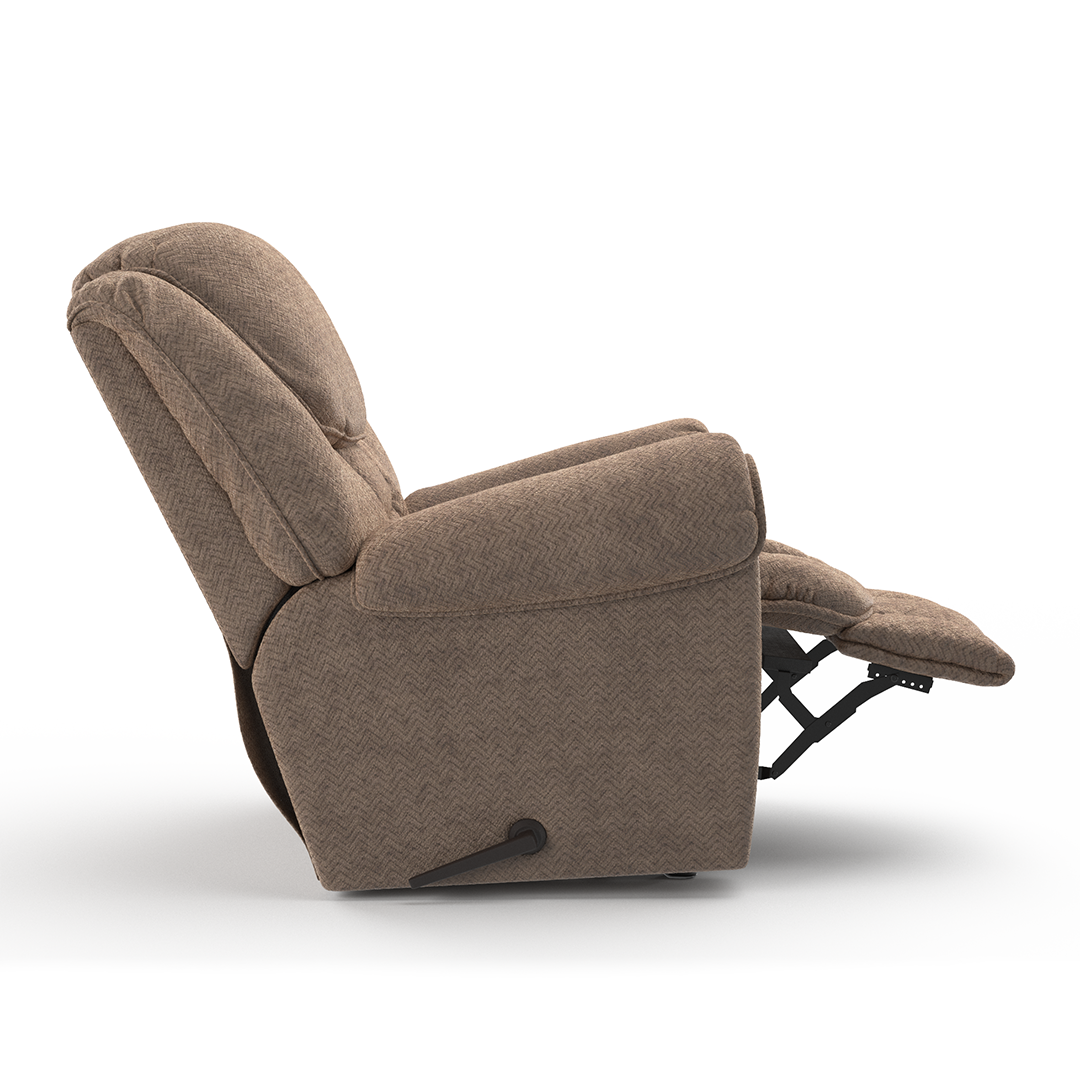 Del Mar Rocker Recliner Chair - Comfortable Rocking Recliner with Padded Cushions for Living Room, Nursery, or Bedroom - Perfect for Relaxing, Nursing, or Reading