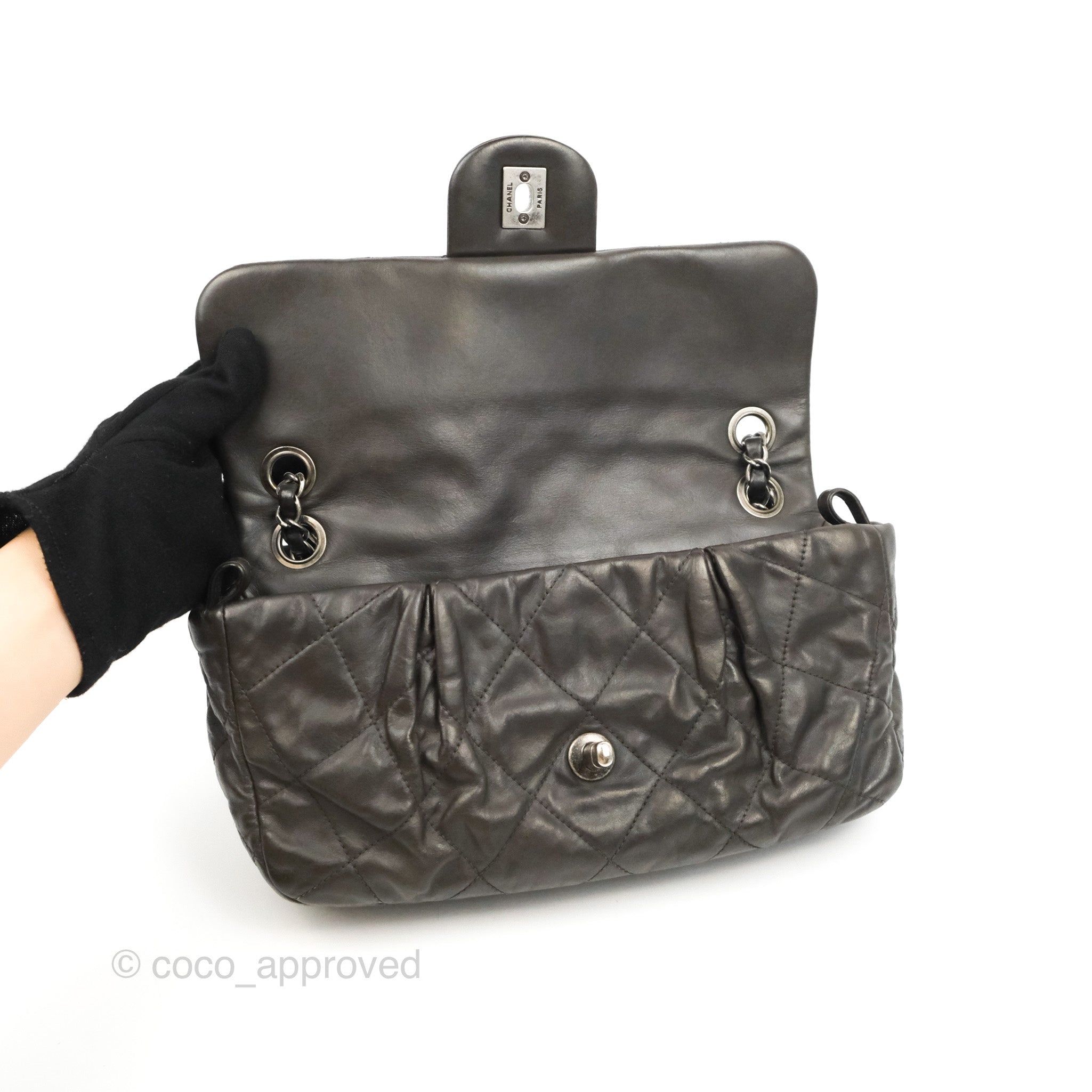Chanel Quilted Flap Bag in Iridescent Dark Brown Calfskin with Ruthenium Hardware - Luxury Crossbody Purse for Women, Perfect for Parties, Dates & Evening Events