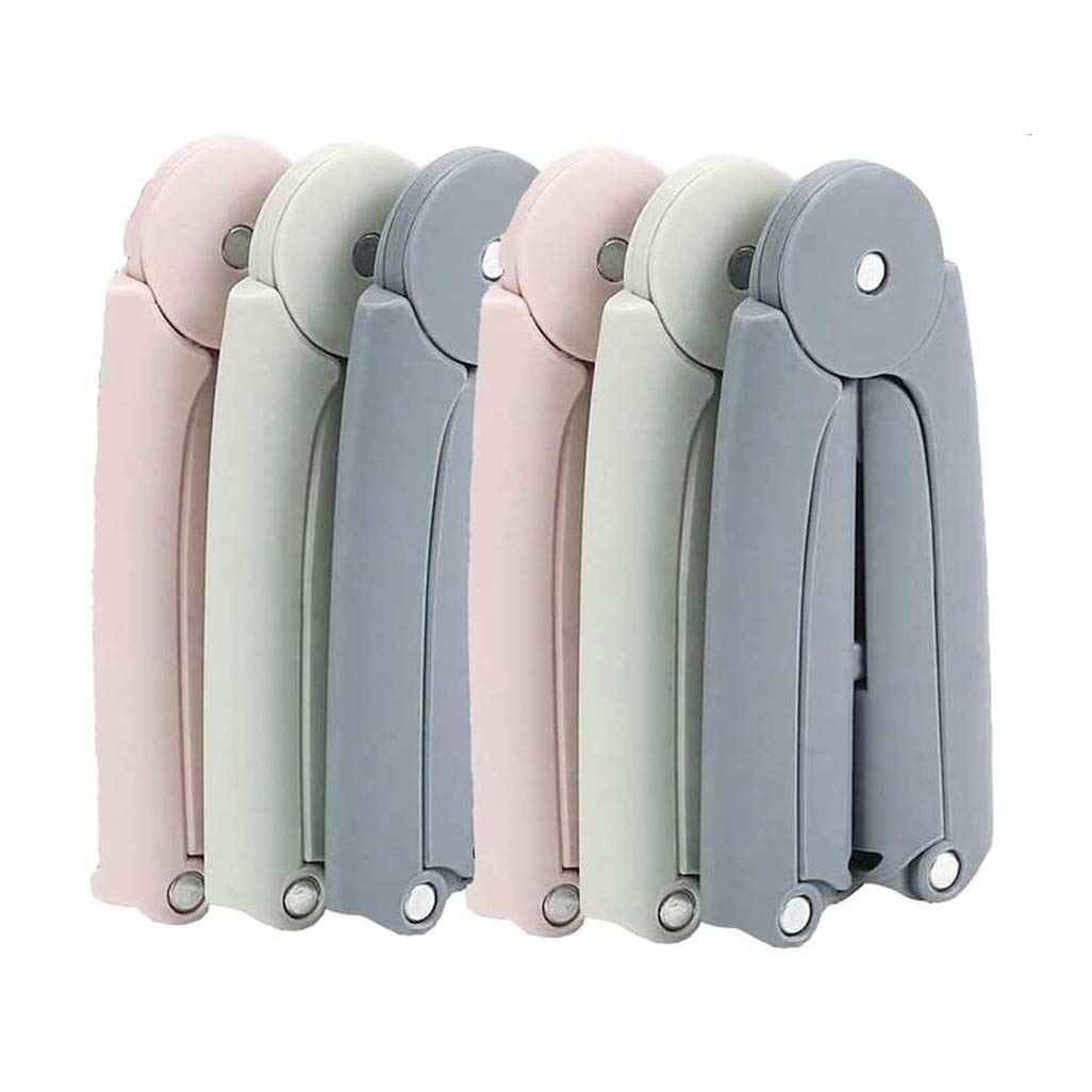6 Pack Foldable Clothes Hangers - Space Saving Travel Hangers for Suitcase, Closet & Laundry Room - Lightweight Portable Hangers for Home, Hotel & Camping Use