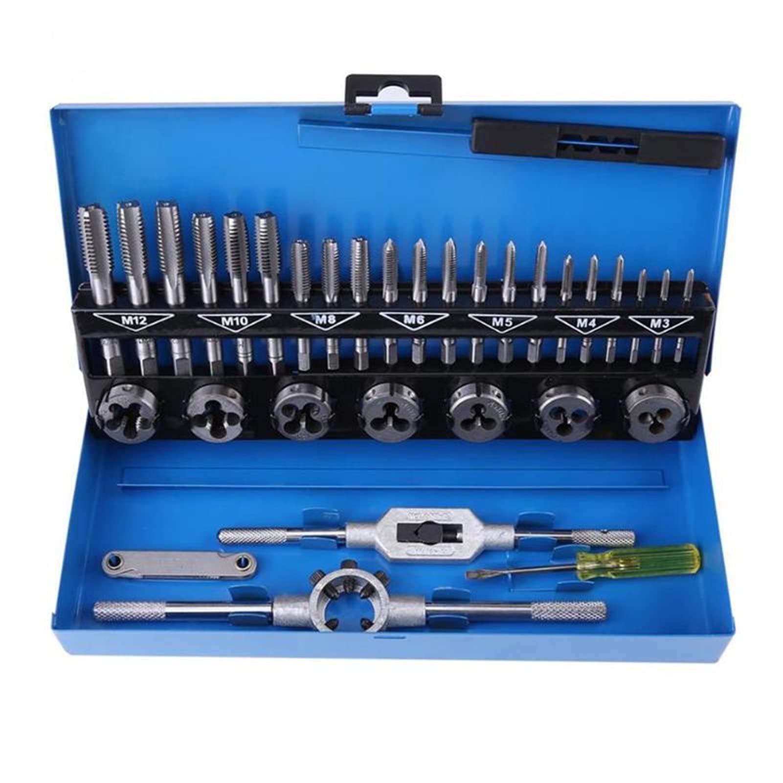 Kengbi 32-Piece Metric Hand Tap and Die Set - Titanium Alloy Threading Tools for Screws, Plugs & Reaming | Perfect for Car Repair, Metalworking & DIY Projects