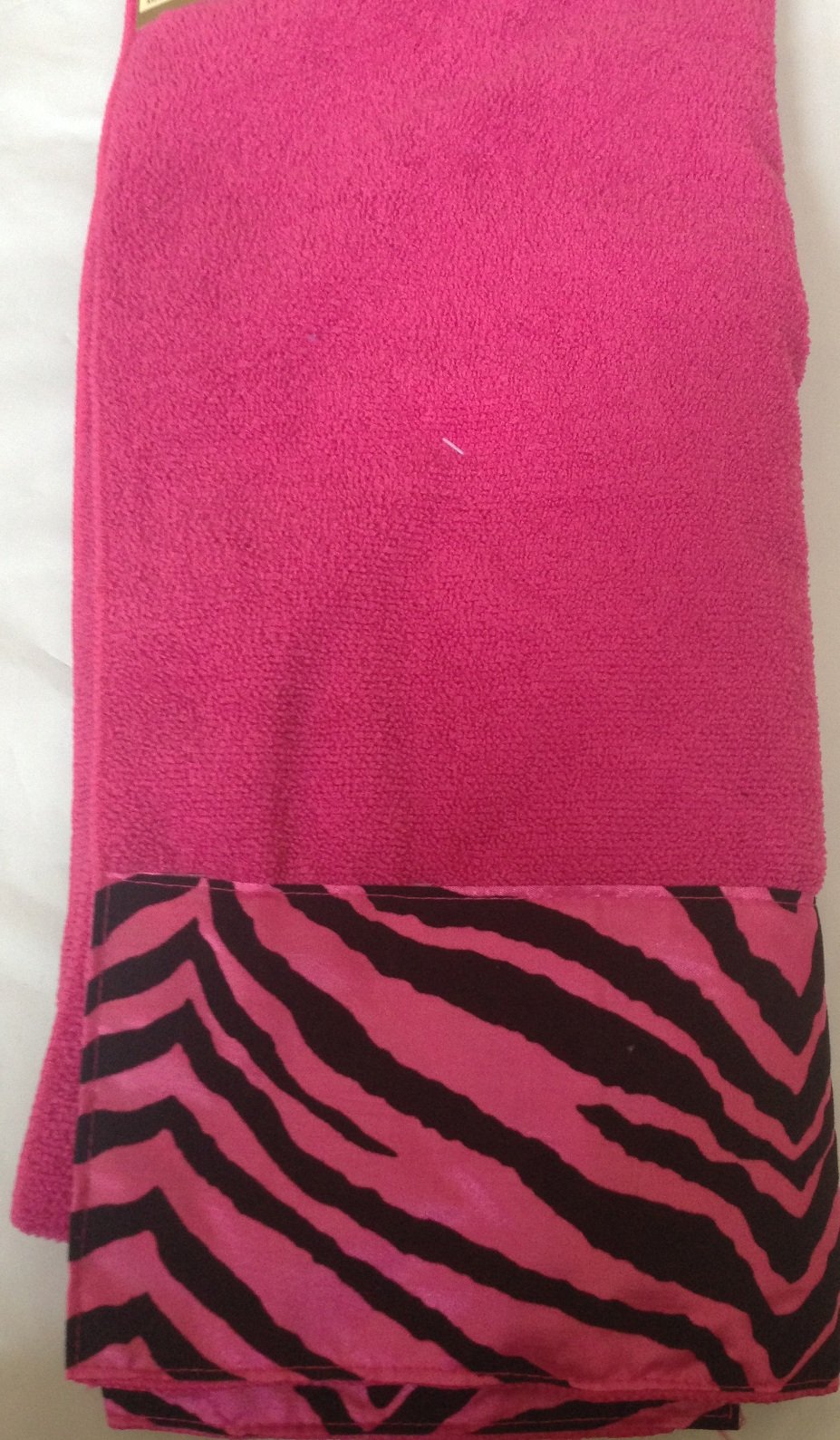 3 Piece Bath Towel Set - Soft Absorbent Black & Pink Zebra Print Hand Towel and Bath Towel for Spa, Bathroom, and Guest Use