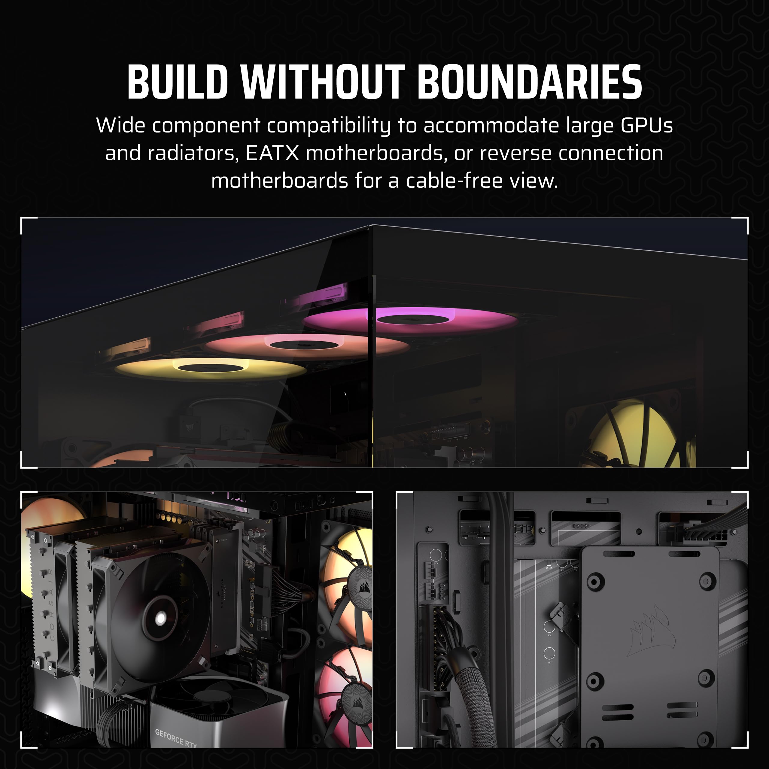 CORSAIR 3500X ARGB Mid-Tower ATX PC Gaming Case - Panoramic Tempered Glass Side Panel - Reverse Connection Motherboard Support - Includes 3X CORSAIR RS120 ARGB Fans - High Airflow Design - Black | Perfect for Gaming Rigs, Streaming PCs & Workstation Builds