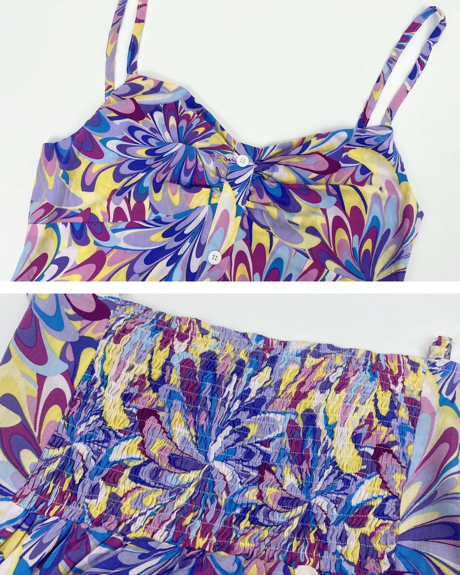 **Women's Floral V-Neck Spaghetti Strap Maxi Sundress - Boho Beach Dress for Summer 2025 | Perfect for Vacations, Pool Parties & Casual Outings**