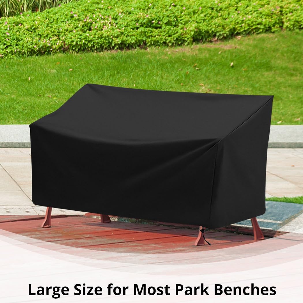 Heavy Duty All Weather Resistant 3-Seater Patio Bench Cover - 63.8